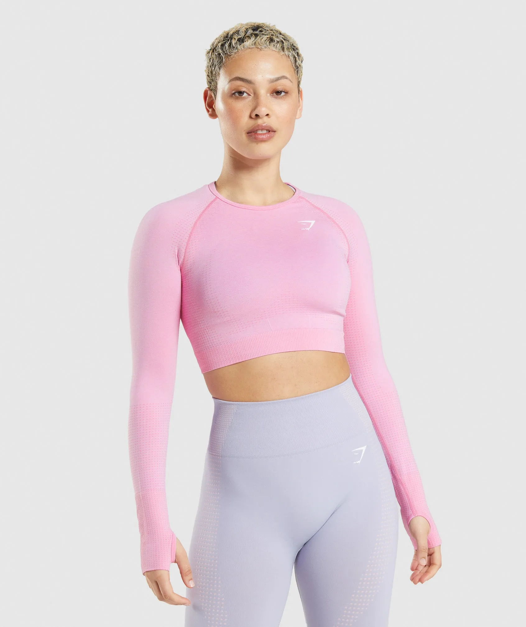 Gymshark Vital Seamless 2.0 Crop Top - Sorbet Pink Marl sold by Gymshark