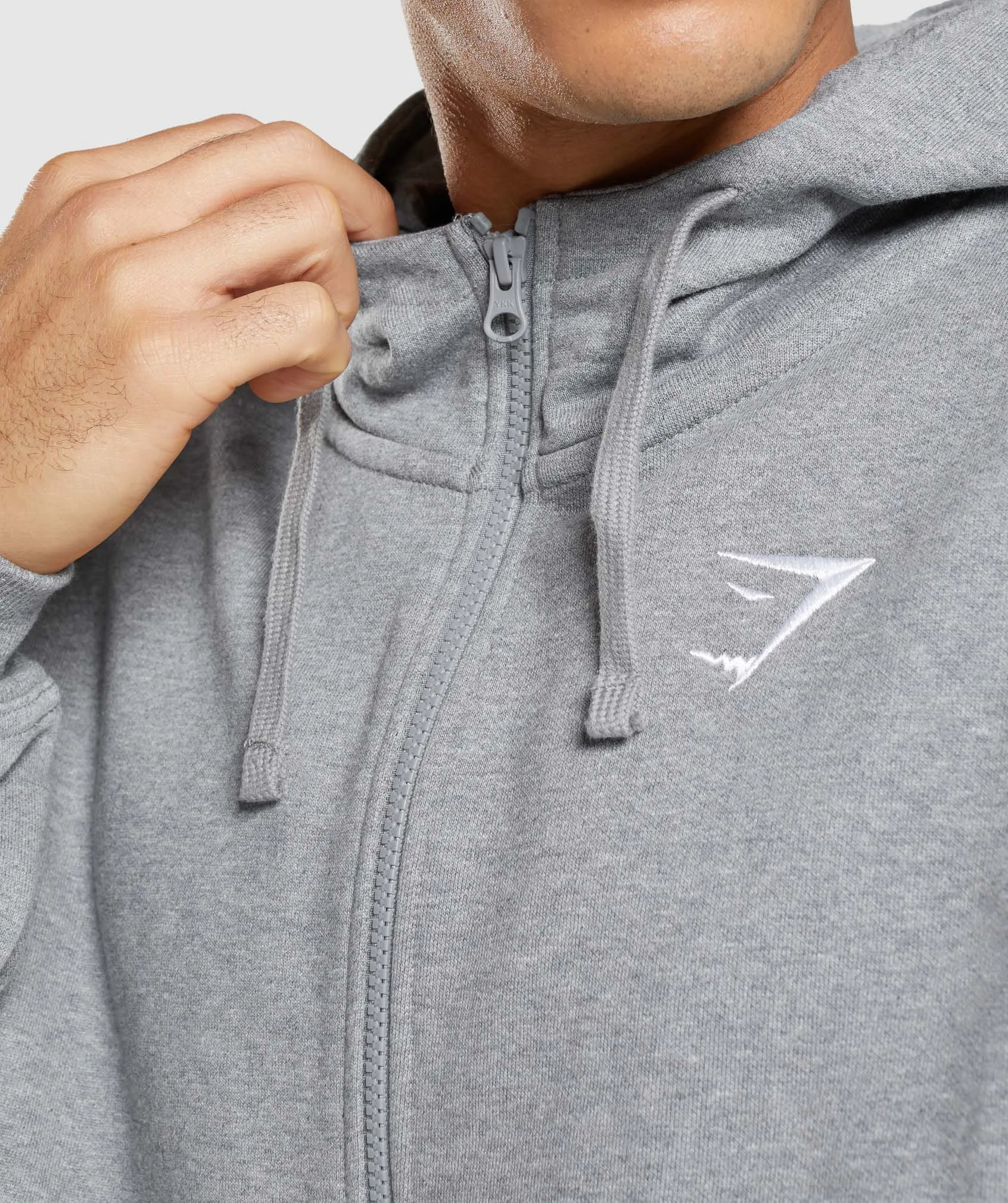 Gymshark Essential Zip Up Hoodie - Charcoal Marl sold by Gymshark product image thumbnail 5