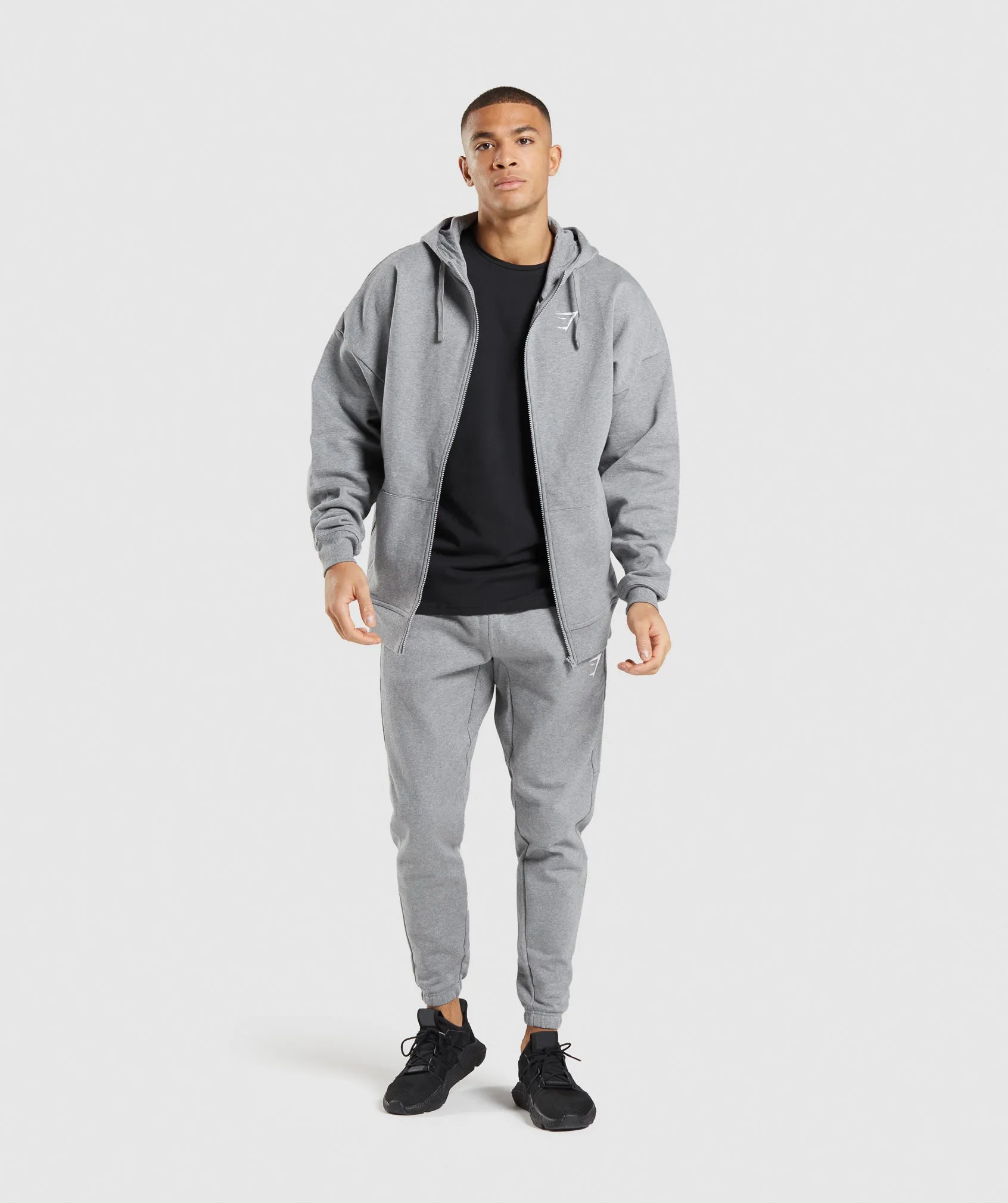 Gymshark Essential Zip Up Hoodie - Charcoal Marl sold by Gymshark product image thumbnail 4