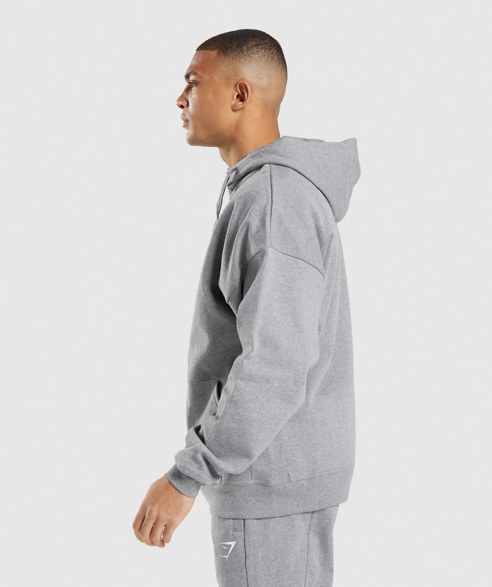 Gymshark Essential Zip Up Hoodie - Charcoal Marl sold by Gymshark product image thumbnail 3