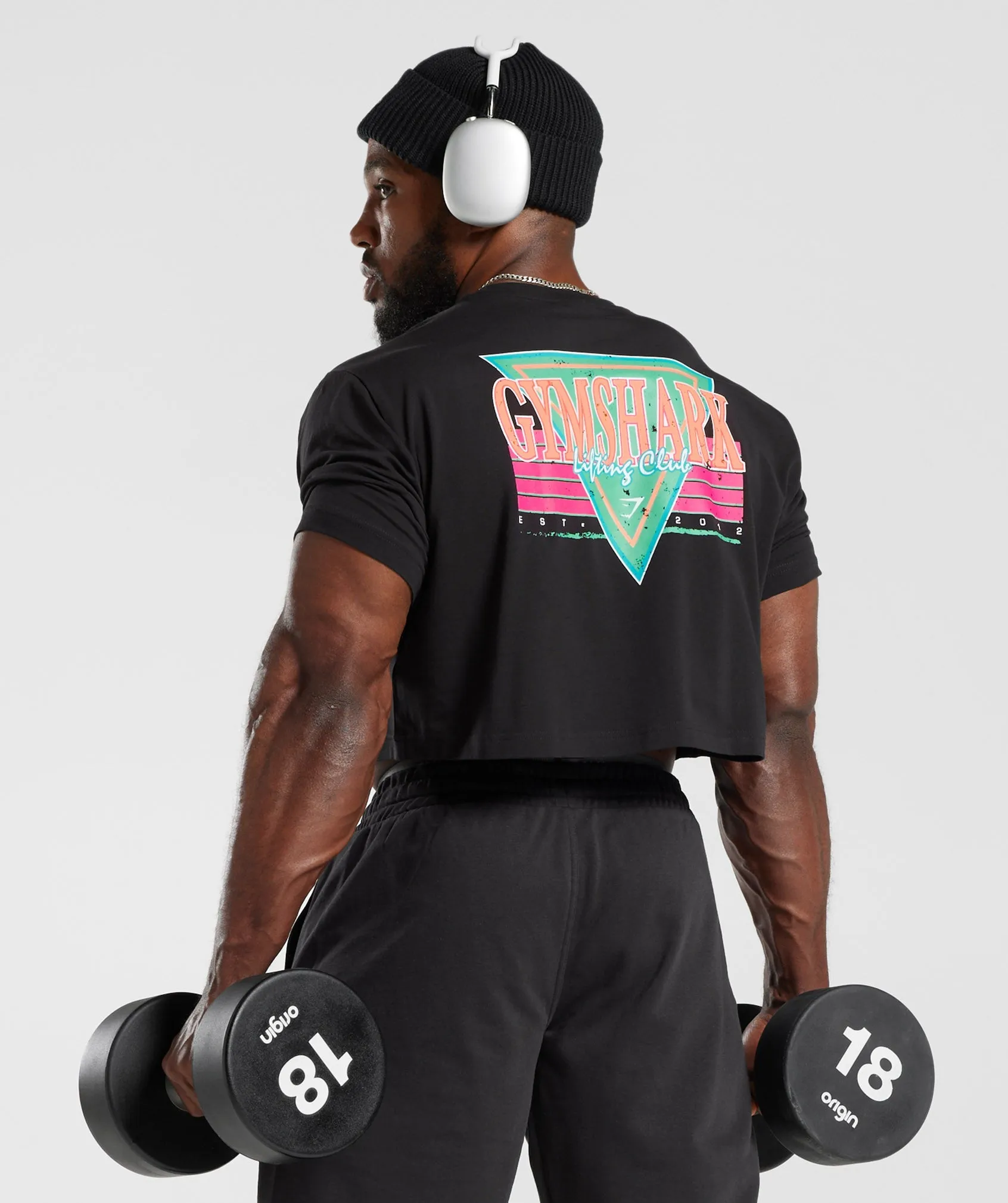 Gymshark Retrowave Crop T-Shirt - Black sold by Gymshark product image thumbnail 3