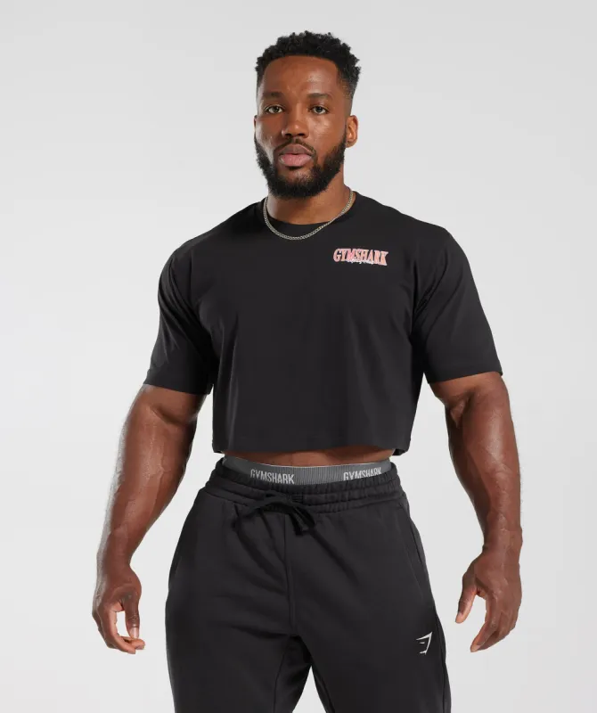 Gymshark Retrowave Crop T-Shirt - Black sold by Gymshark