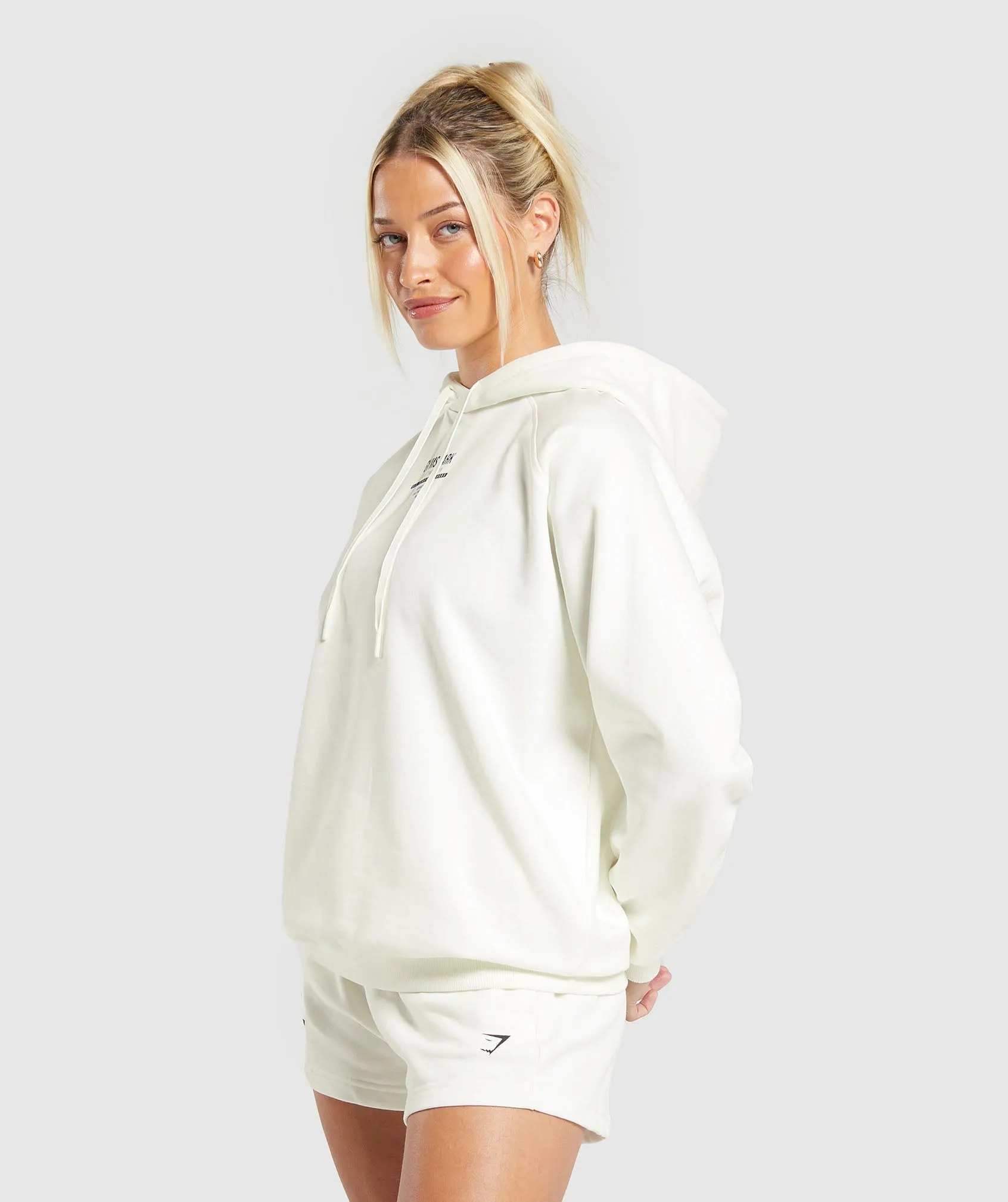 Gymshark Minimal Label Brushed Hoodie - Soft White sold by Gymshark product image thumbnail 3