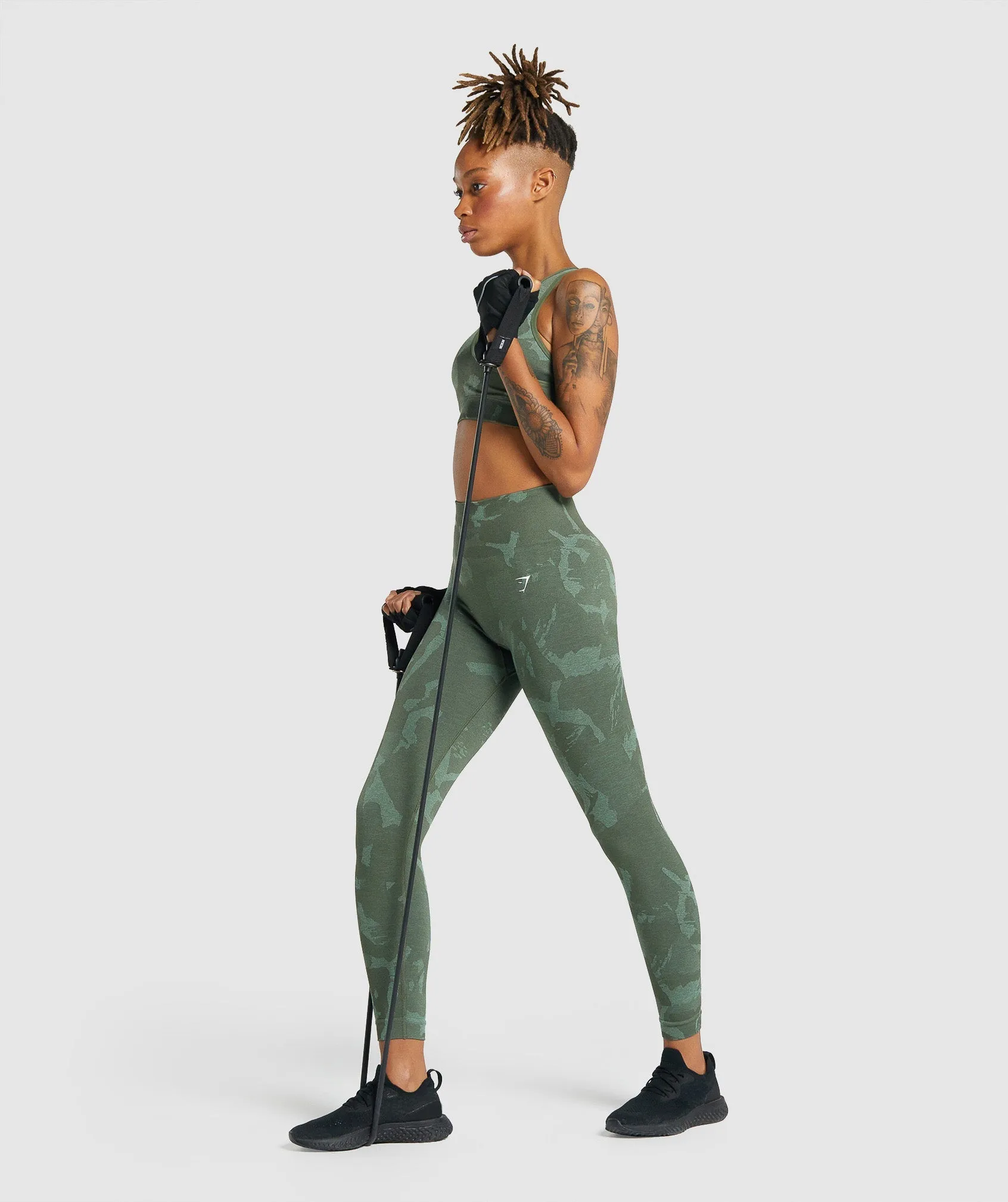 Gymshark Adapt Camo Seamless Leggings - Savanna | Green sold by Gymshark product image thumbnail 3