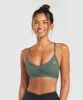 Gymshark Ruched Strappy Sports Bra - Unit Green sold by Gymshark