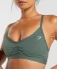 Gymshark Ruched Strappy Sports Bra - Unit Green sold by Gymshark