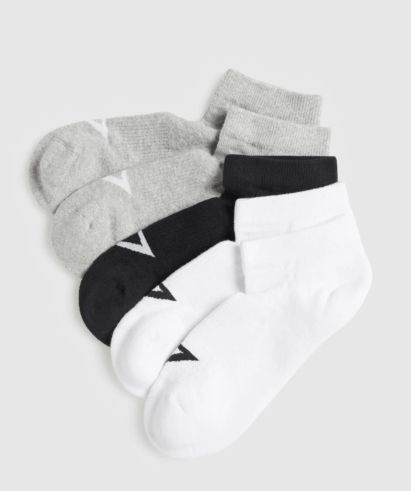 Gymshark Ankle Socks 5pk - White/Light Grey Core Marl/Black sold by Gymshark product image thumbnail 2