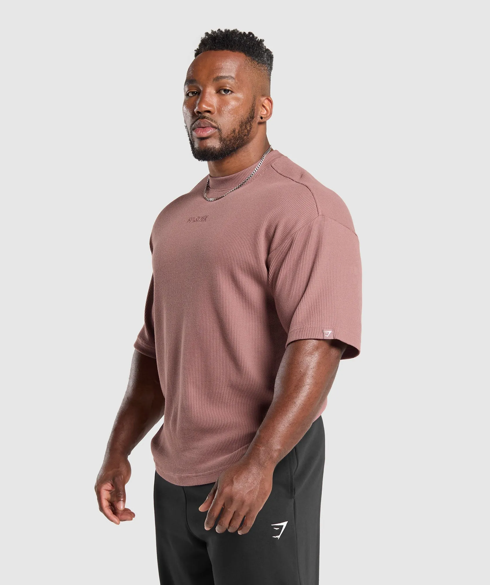 Gymshark Waffle Oversized T-Shirt - Brick Brown sold by Gymshark product image thumbnail 3