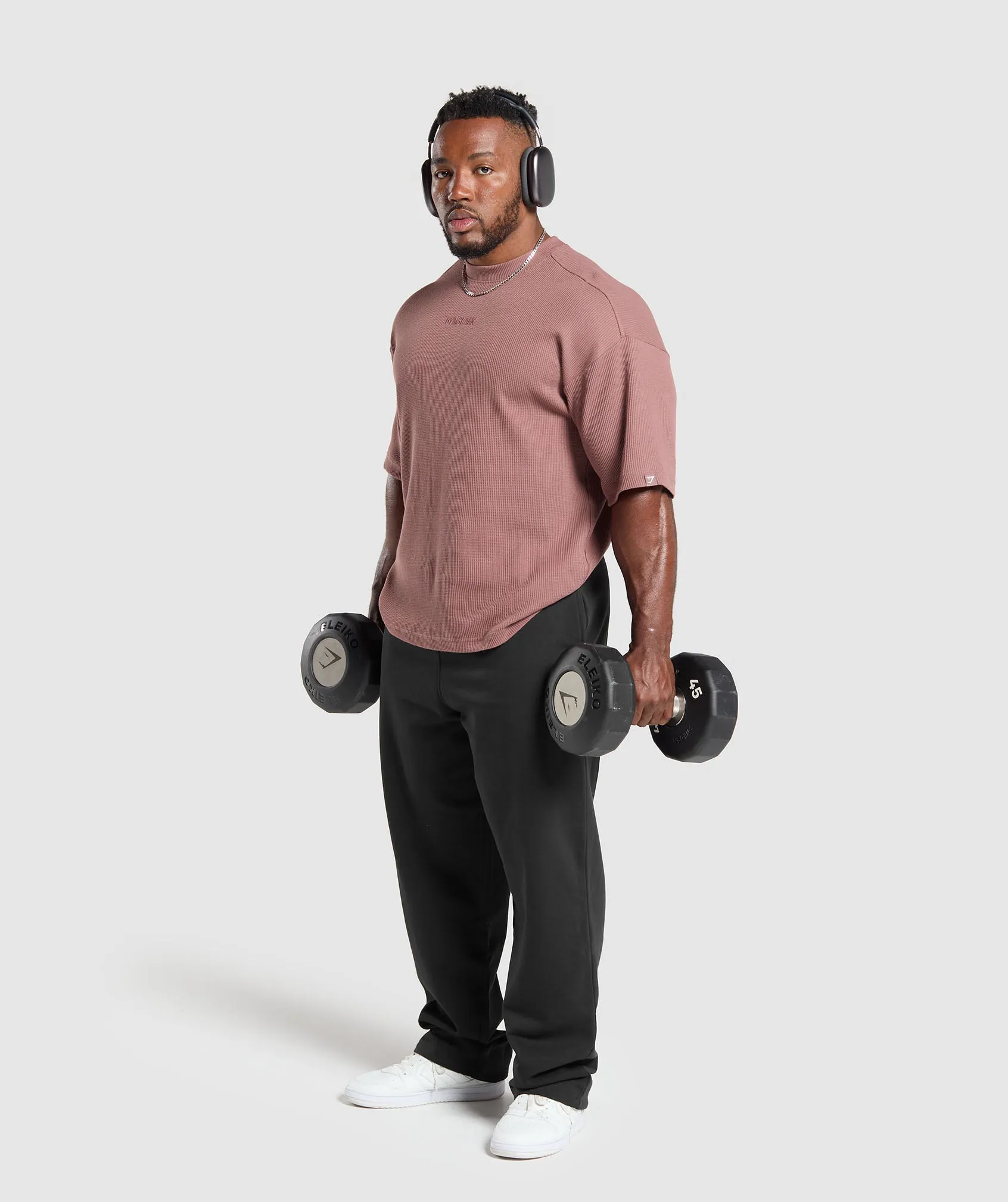 Gymshark Waffle Oversized T-Shirt - Brick Brown sold by Gymshark product image thumbnail 4