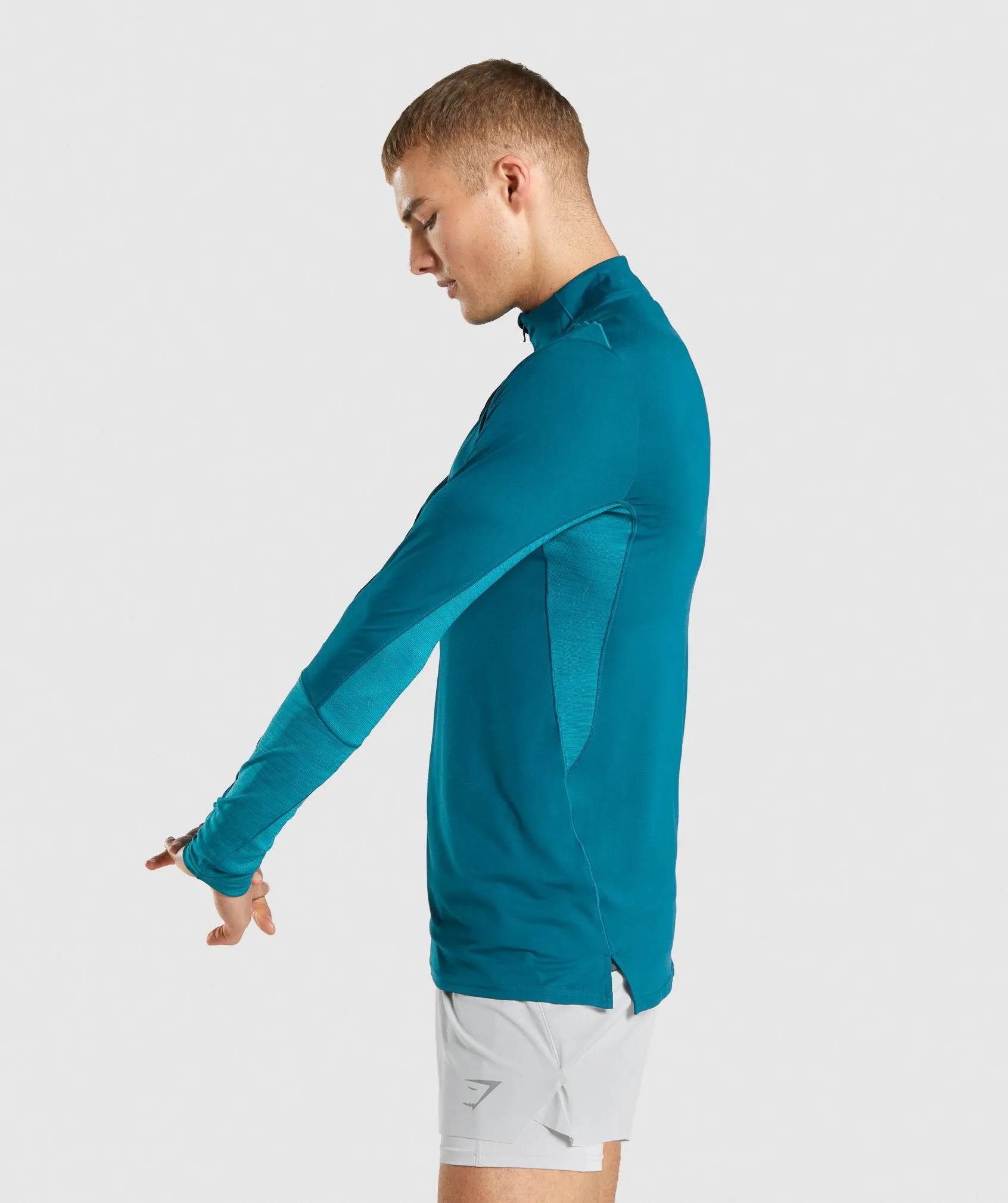 Gymshark Speed 1/4 Zip Pullover - Teal sold by Gymshark product image thumbnail 3