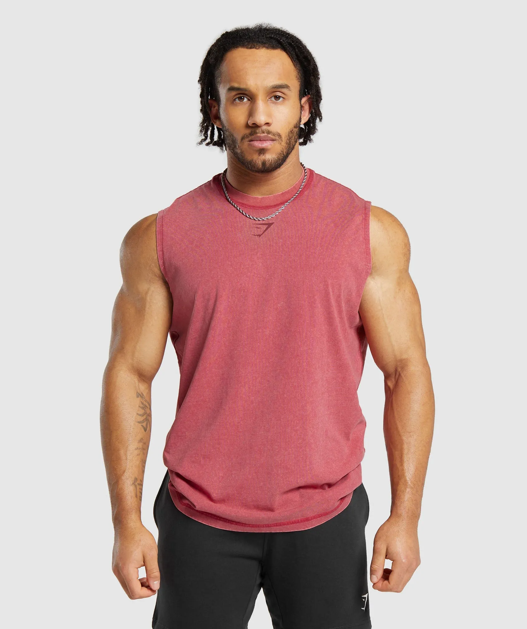 Gymshark Heritage Washed Cut Off T-Shirt - Vintage Pink sold by Gymshark product image thumbnail 2