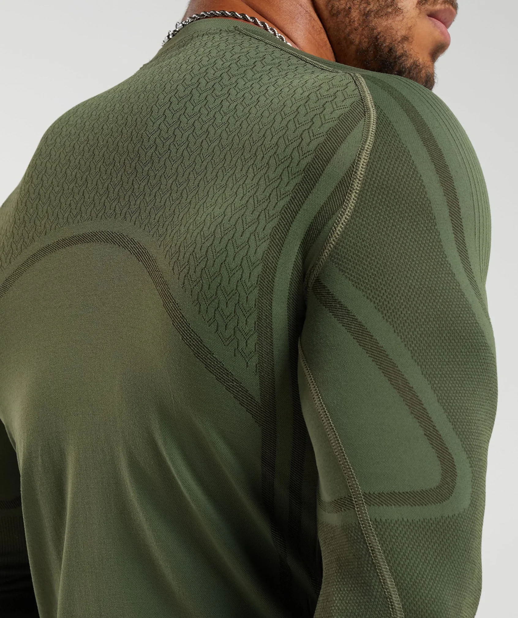 Gymshark 315 Seamless Long Sleeve T-Shirt - Core Olive/Deep Olive Green sold by Gymshark product image thumbnail 5