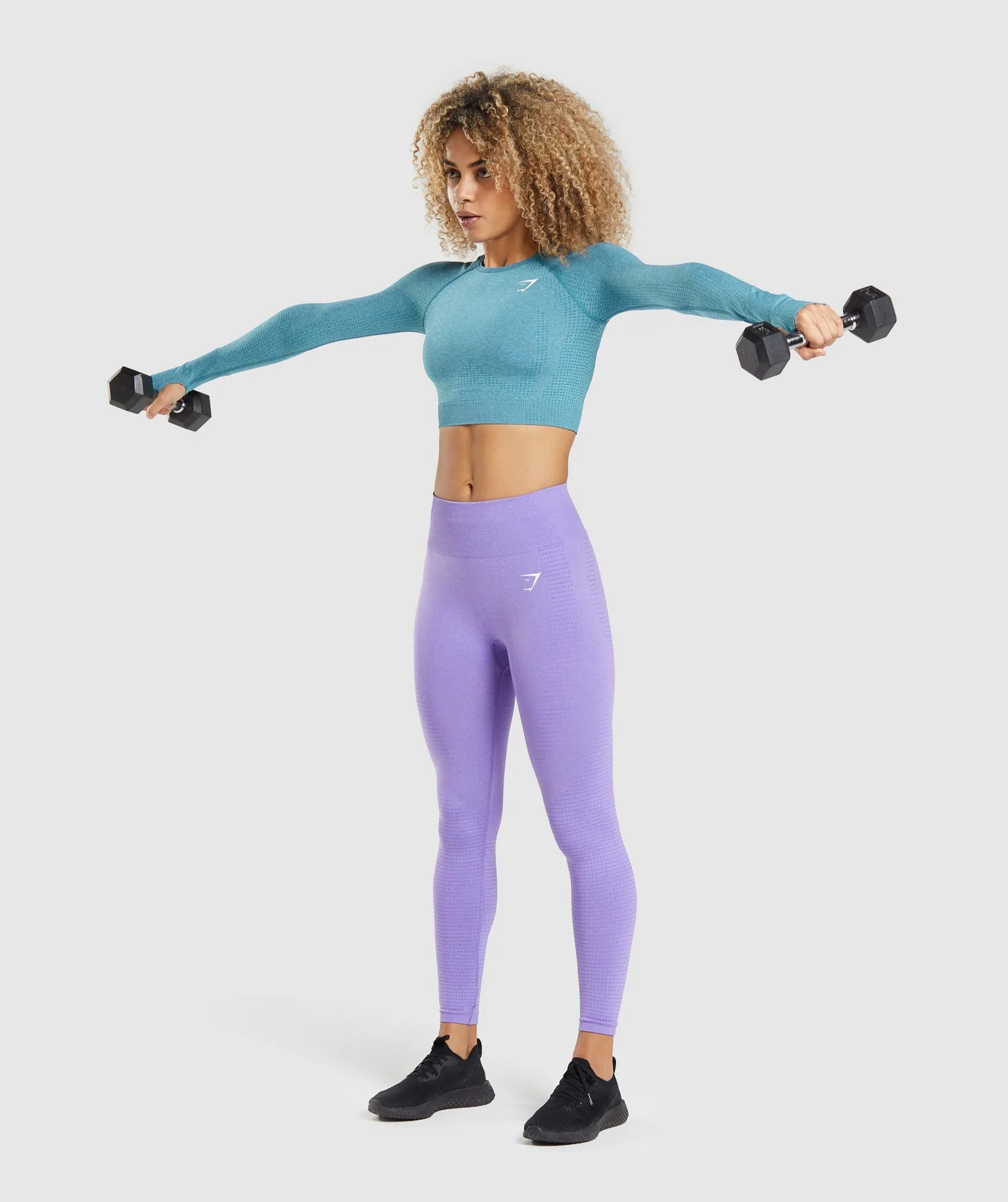 Gymshark Vital Seamless 2.0 Long Sleeve Crop Top - Tahoe Teal Marl sold by Gymshark product image thumbnail 4