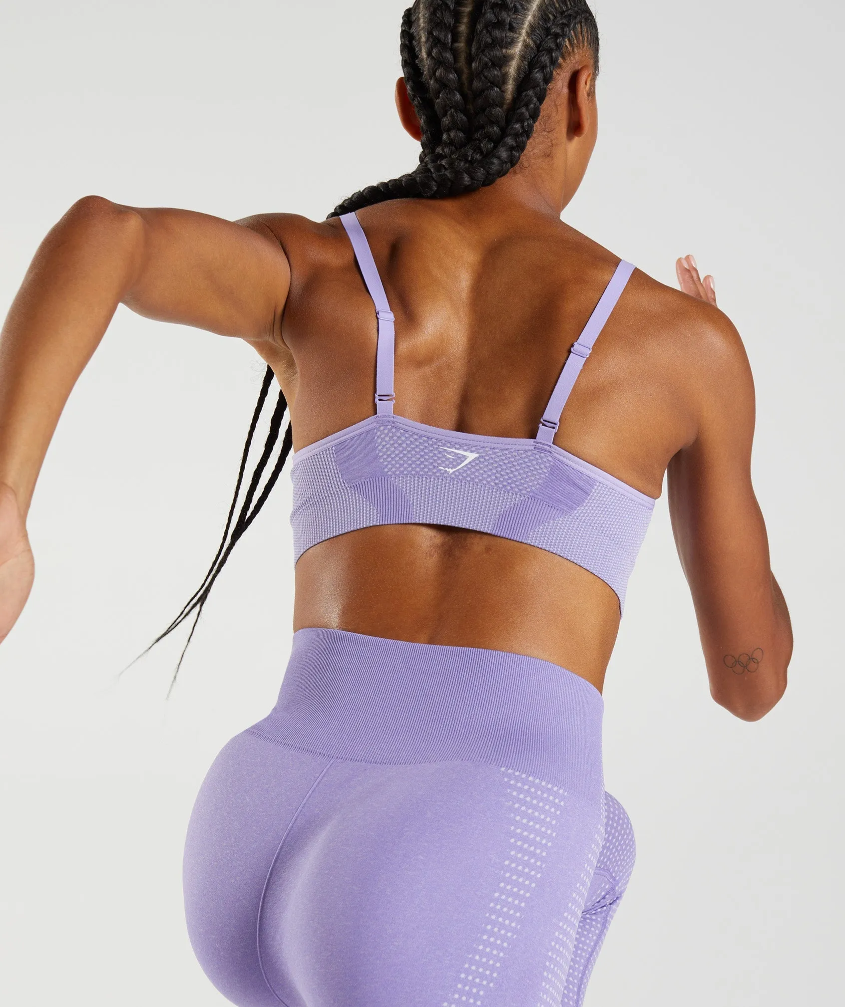 Gymshark Vital Seamless 2.0 V Neck Sports Bra - Digital Violet Marl sold by Gymshark product image thumbnail 5