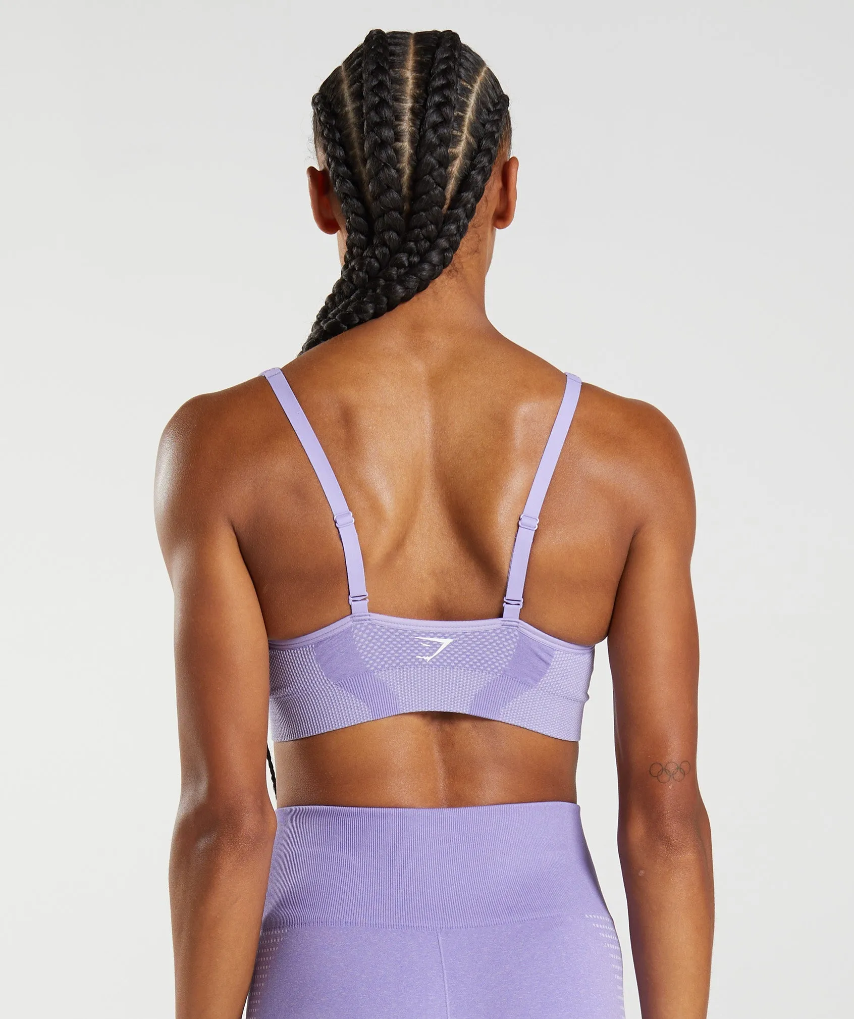 Gymshark Vital Seamless 2.0 V Neck Sports Bra - Digital Violet Marl sold by Gymshark product image thumbnail 2