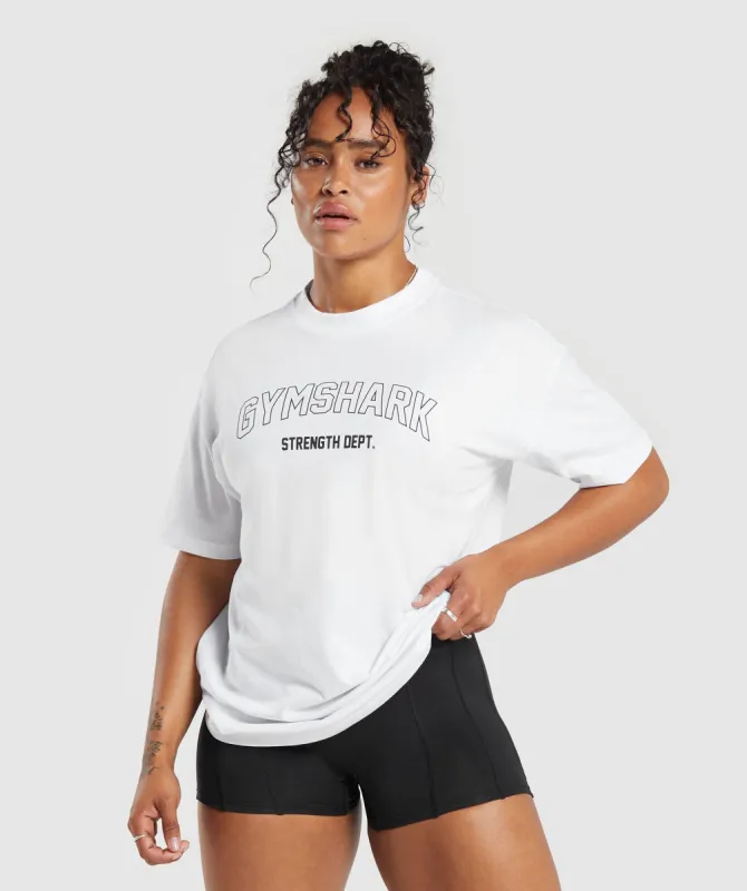 Gymshark Strength Department Oversized T-Shirt - White sold by Gymshark