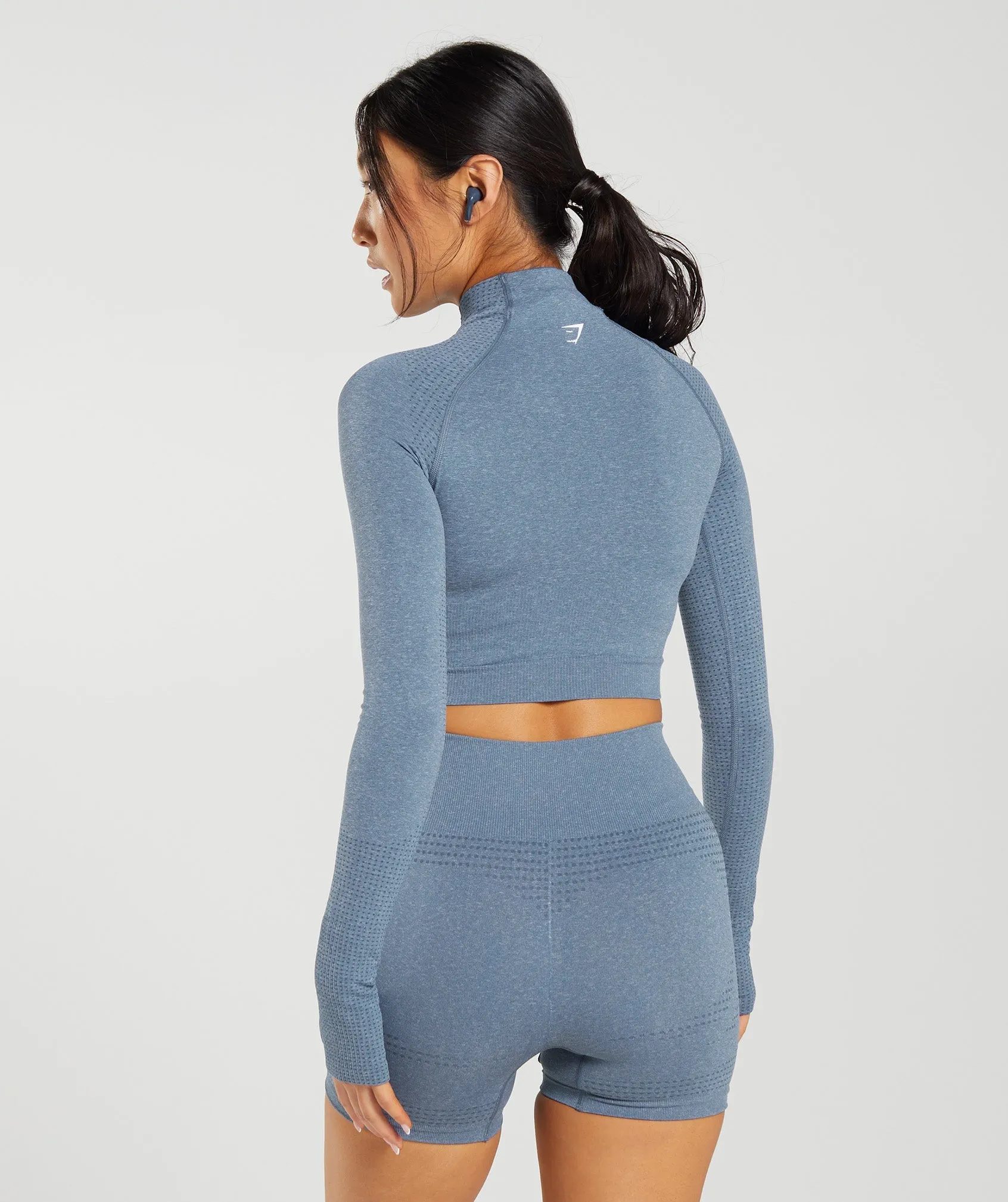 Gymshark Vital Seamless 2.0 High Neck Midi Top - Evening Blue sold by Gymshark product image thumbnail 2