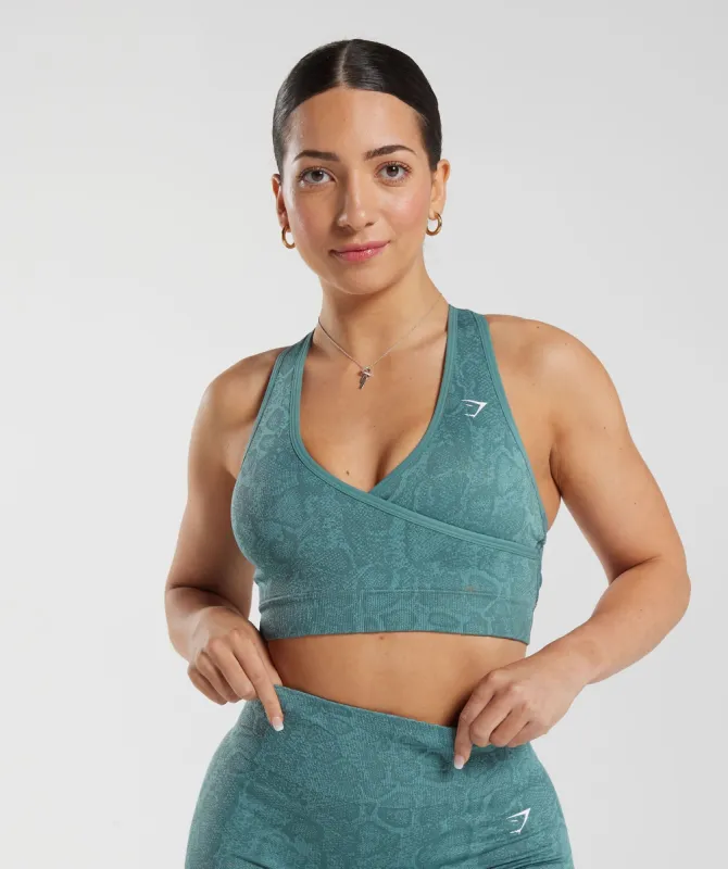 Gymshark Adapt Animal Seamless Sports Bra - Iceberg Blue/Thunder Blue sold by Gymshark