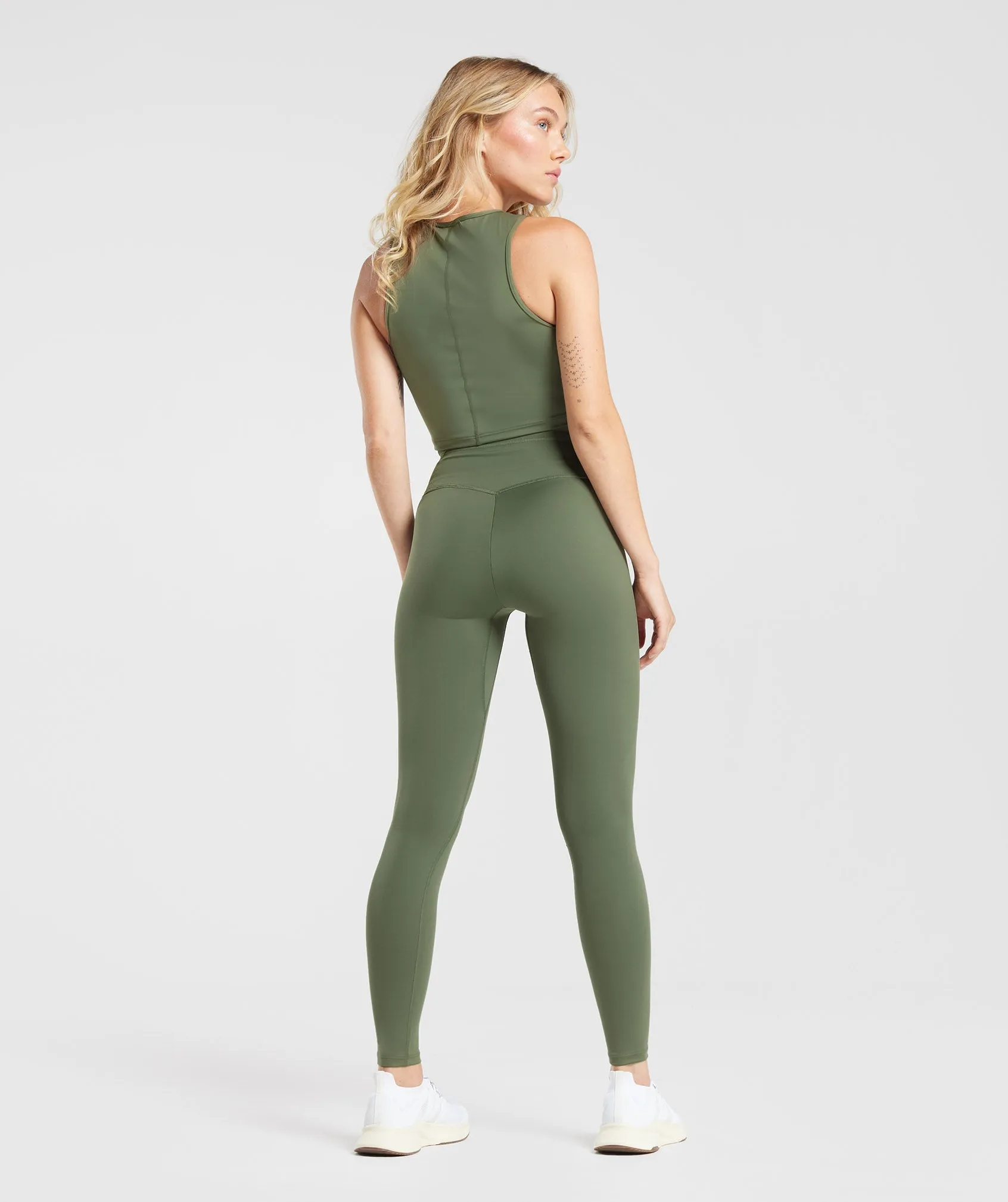 Gymshark Everyday V Waistband Leggings - Core Olive sold by Gymshark product image thumbnail 4