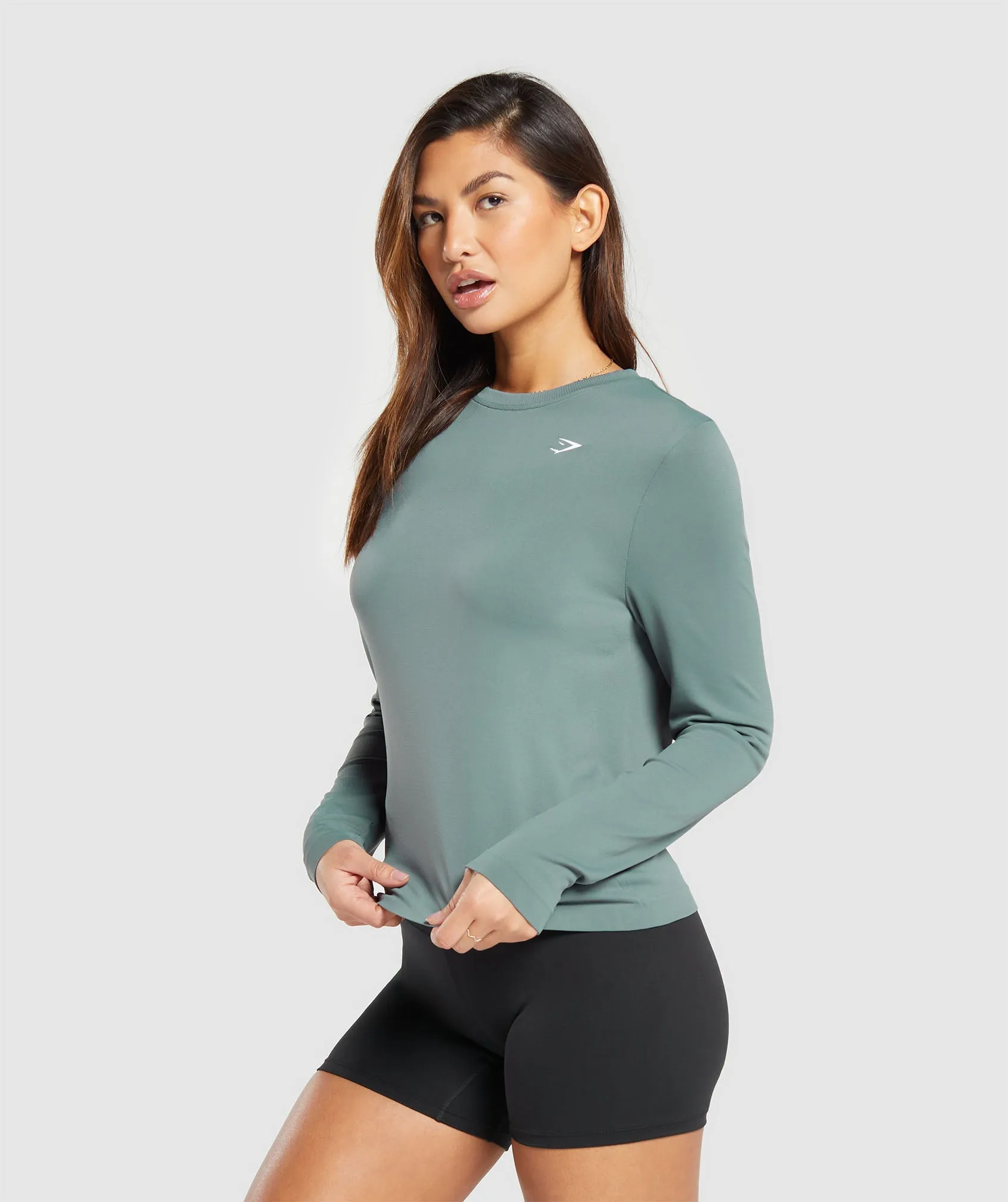 Gymshark Everyday Seamless Long Sleeve Top - Cargo Teal sold by Gymshark product image thumbnail 3