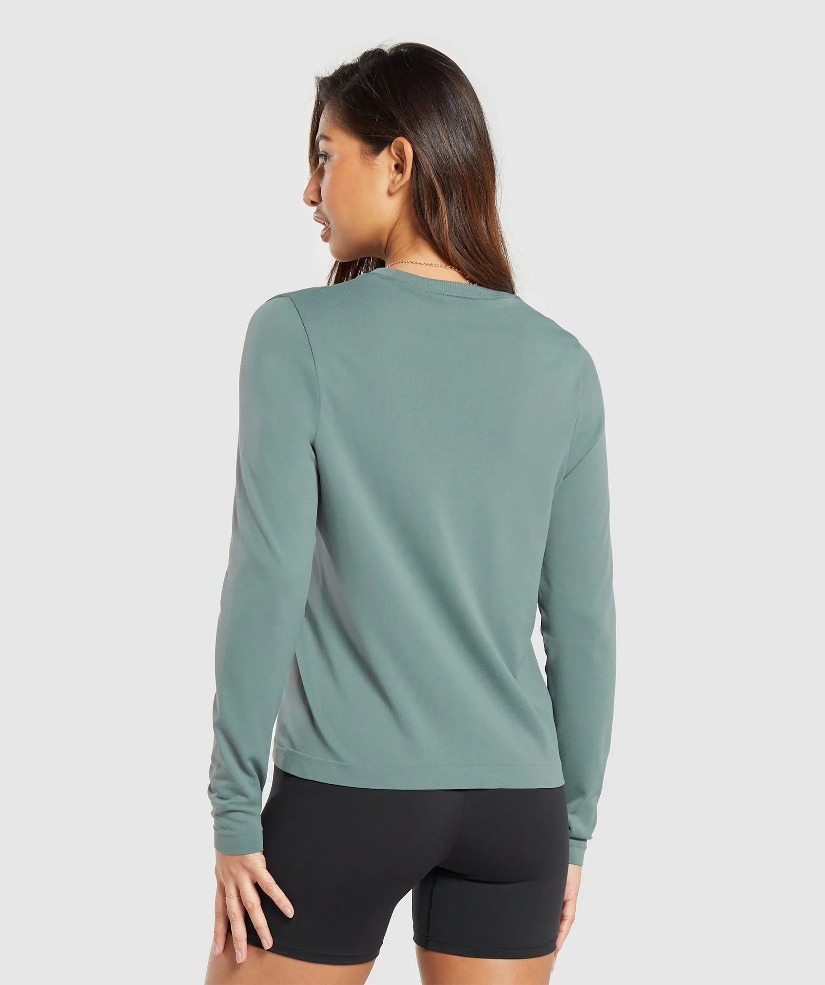 Gymshark Everyday Seamless Long Sleeve Top - Cargo Teal sold by Gymshark product image thumbnail 2