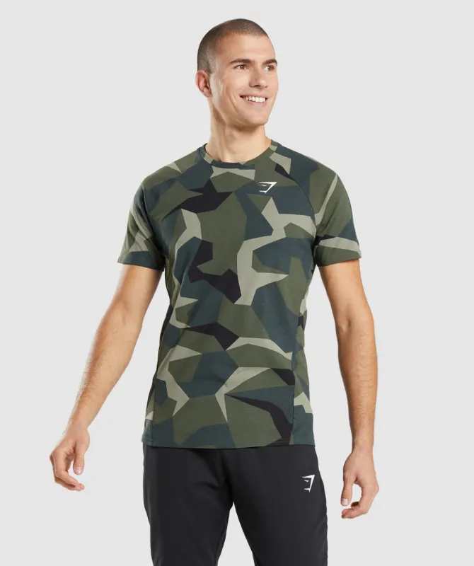 Gymshark Critical T-Shirt - Green Print sold by Gymshark