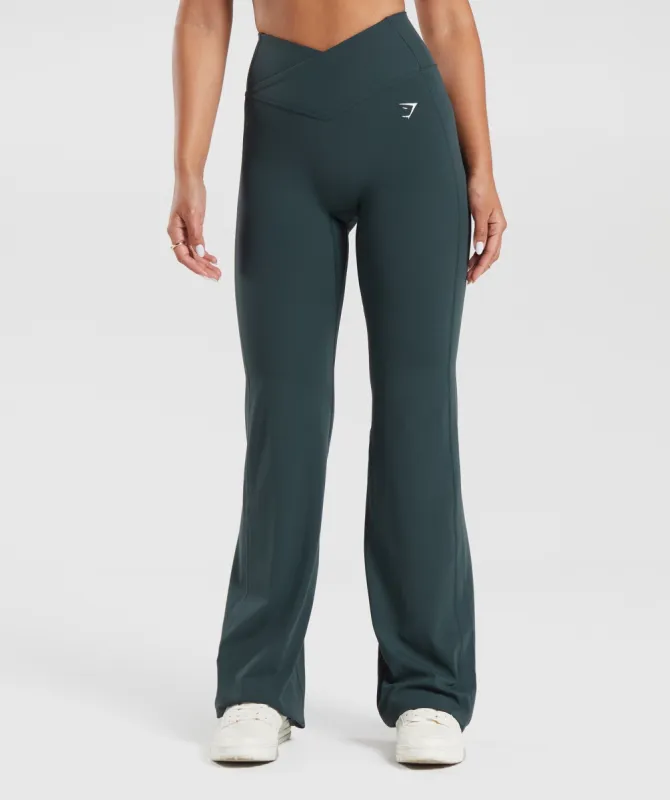 Gymshark Crossover Flared Leggings - Darkest Teal sold by Gymshark