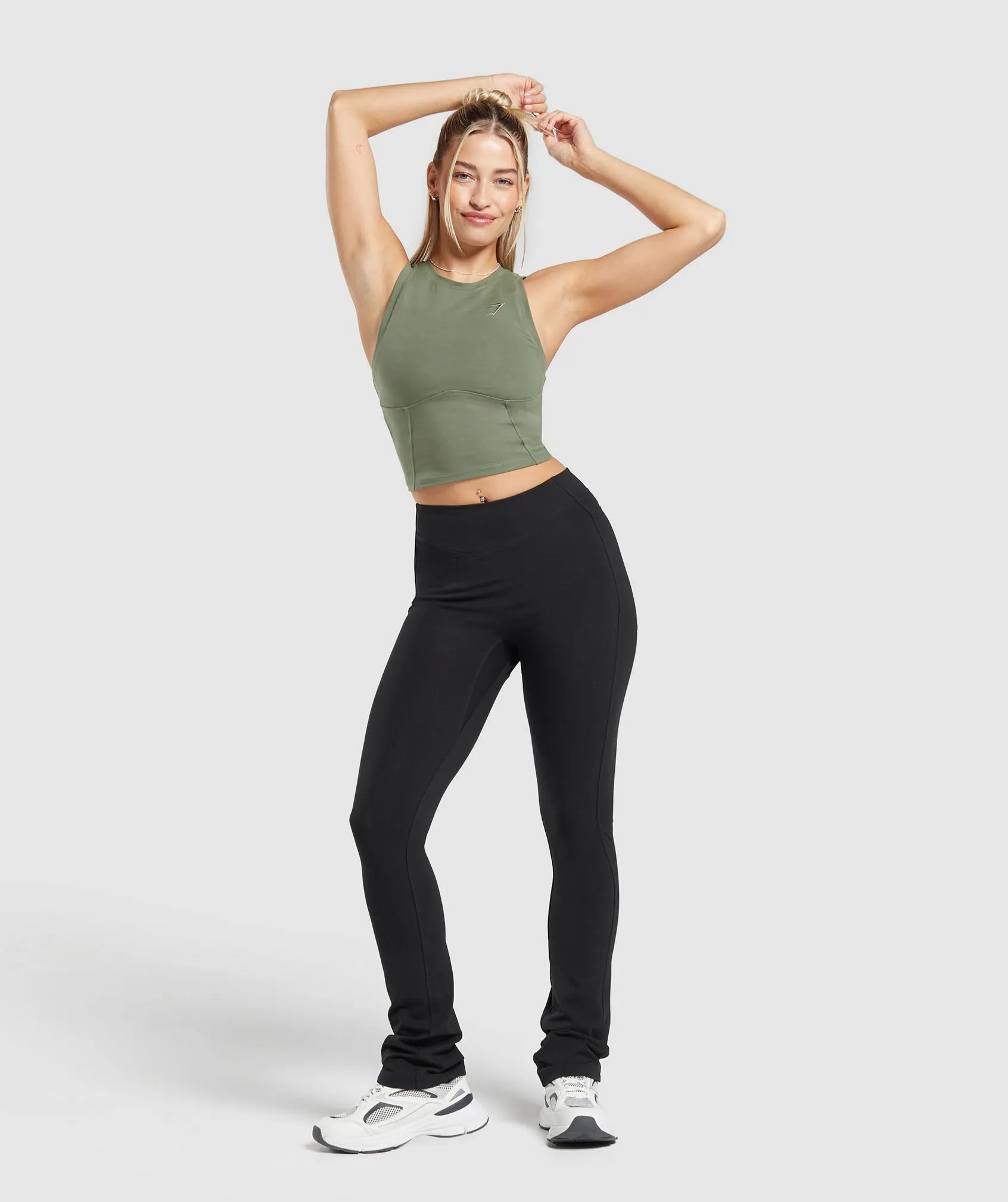 Gymshark Rest Day Cotton Contour Tank - Base Green sold by Gymshark product image thumbnail 4
