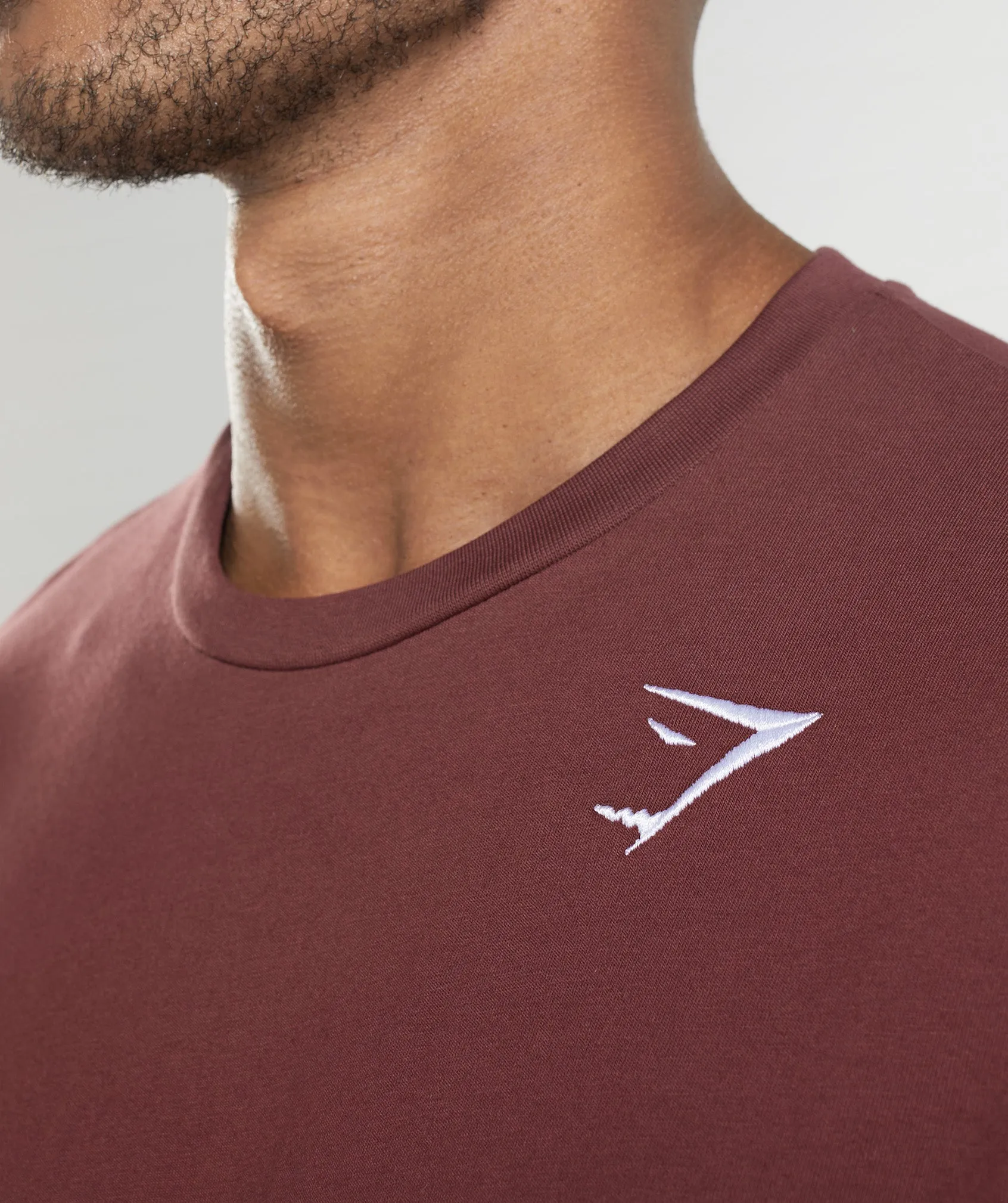 Gymshark Crest Long Sleeve T-Shirt - Cherry Brown sold by Gymshark product image thumbnail 3