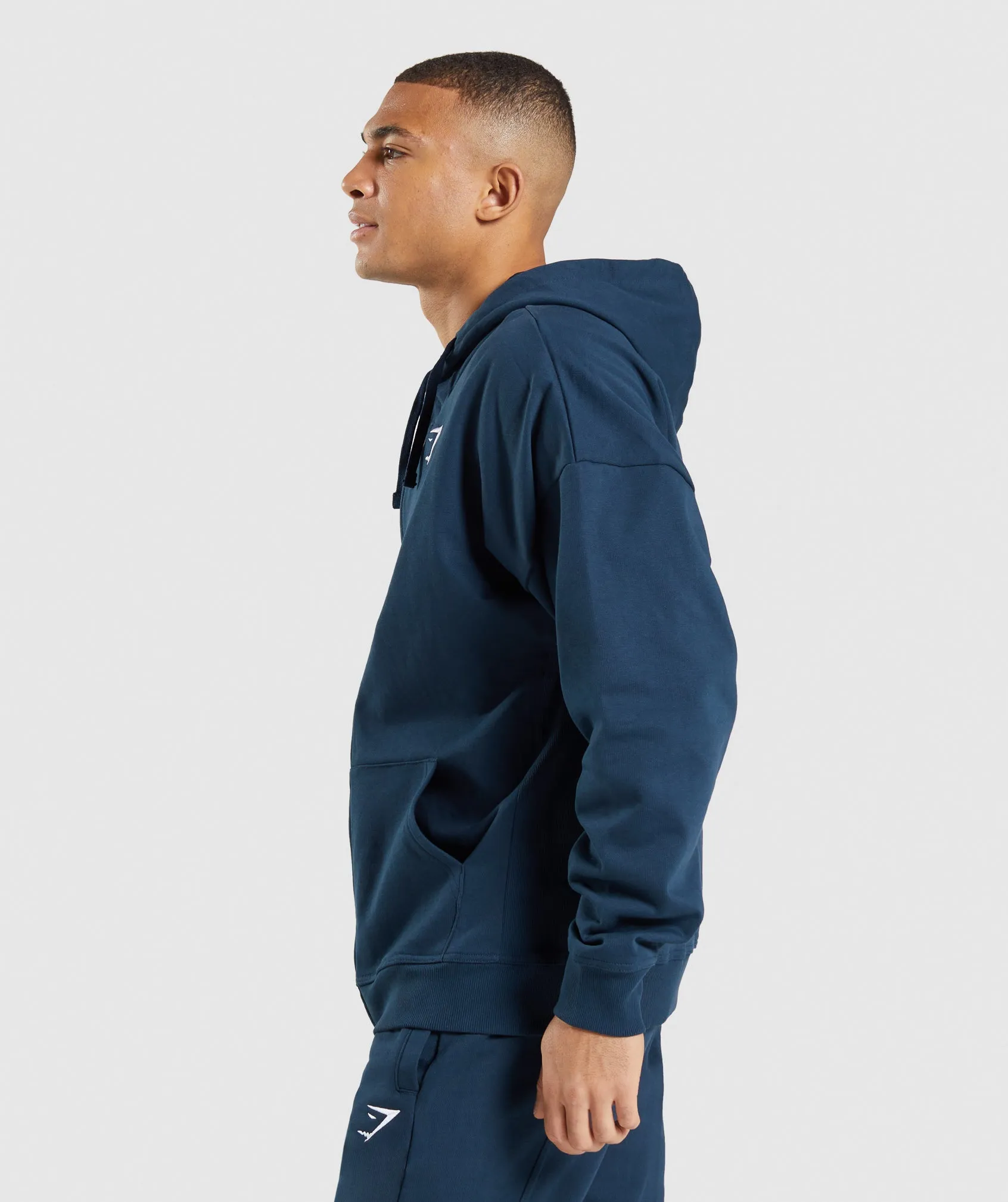 Gymshark Essential Zip Up Hoodie - Navy sold by Gymshark product image thumbnail 3