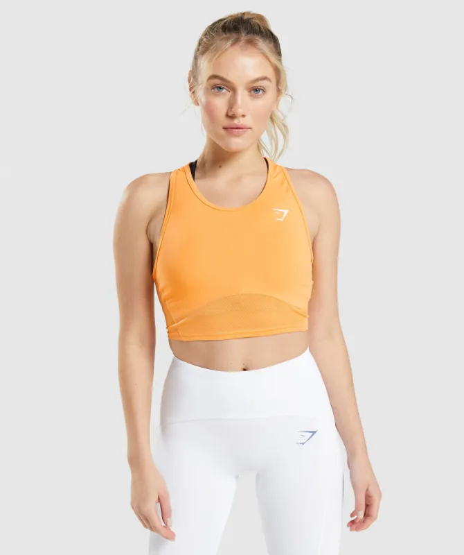 Gymshark Pulse Crop Tank - Apricot Orange sold by Gymshark