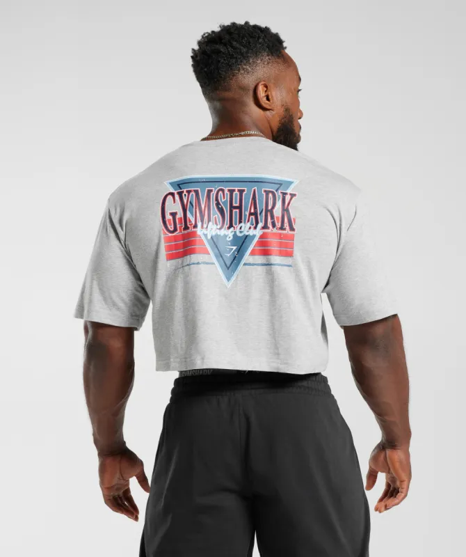 Gymshark Retrowave Crop T-Shirt - Light Grey Core Marl sold by Gymshark