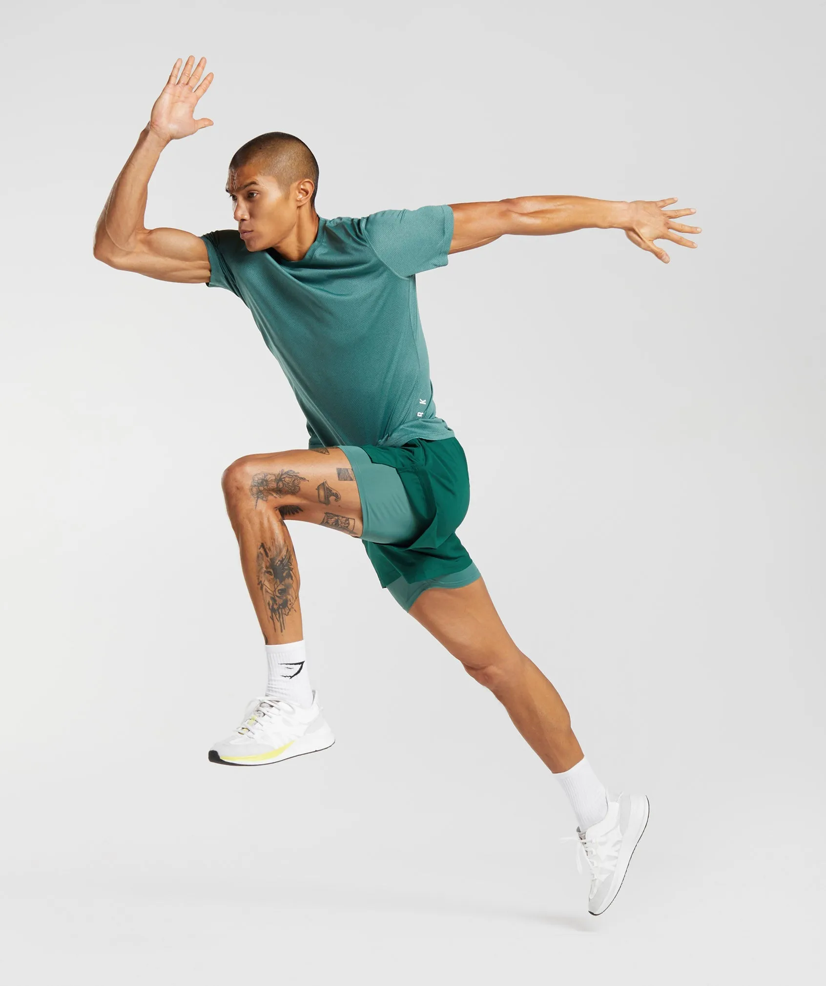 Gymshark Sport 5" 2 In 1 Shorts - Woodland Green/Hoya Green sold by Gymshark product image thumbnail 4