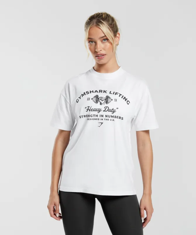 Gymshark Heavy Duty Oversized T-Shirt - White sold by Gymshark