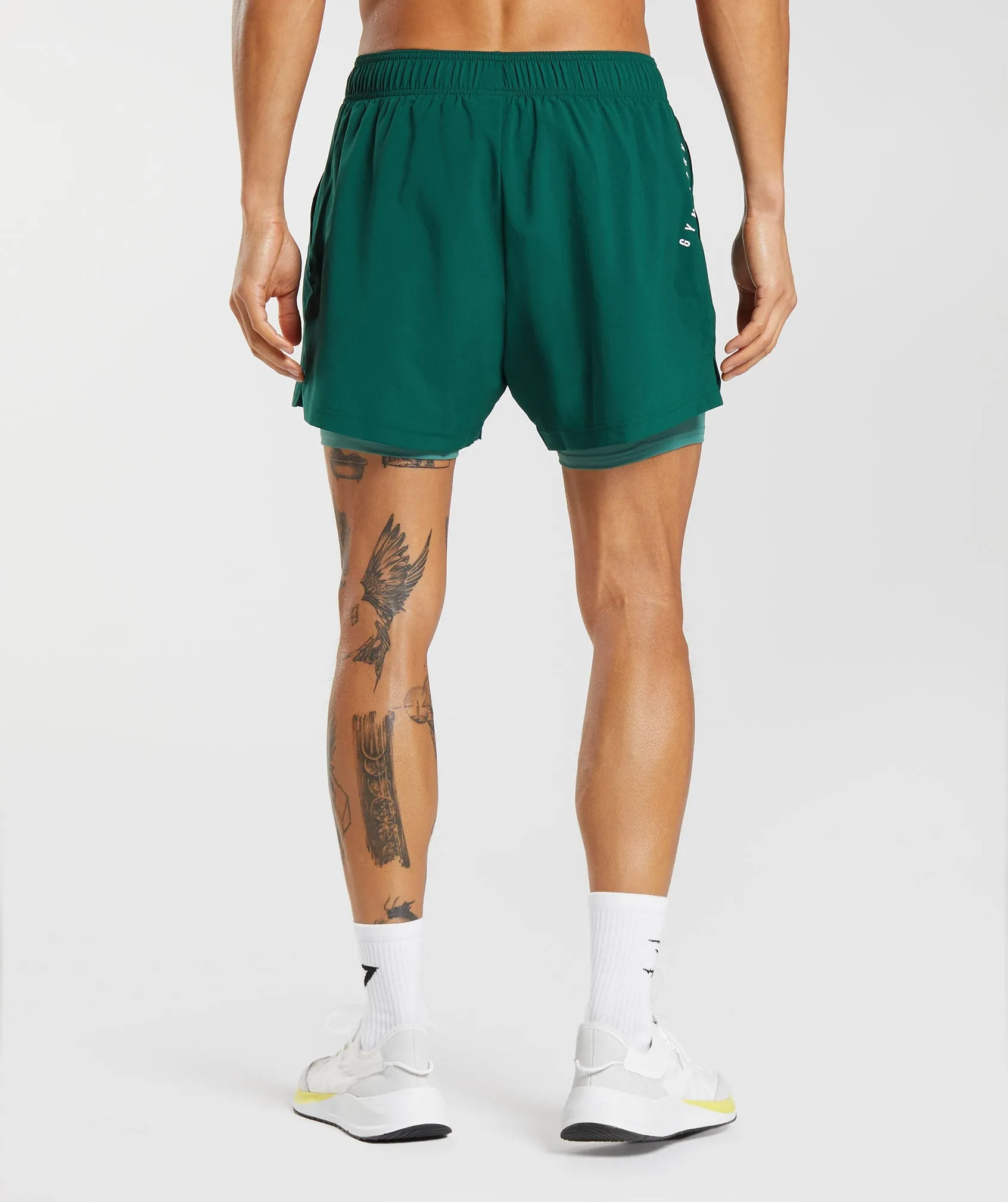 Gymshark Sport 5" 2 In 1 Shorts - Woodland Green/Hoya Green sold by Gymshark product image thumbnail 2