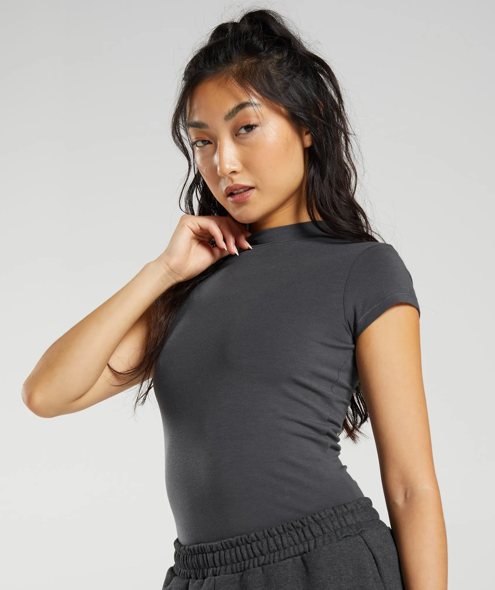 Gymshark Jersey Body Fit T-Shirt - Onyx Grey sold by Gymshark product image thumbnail 3