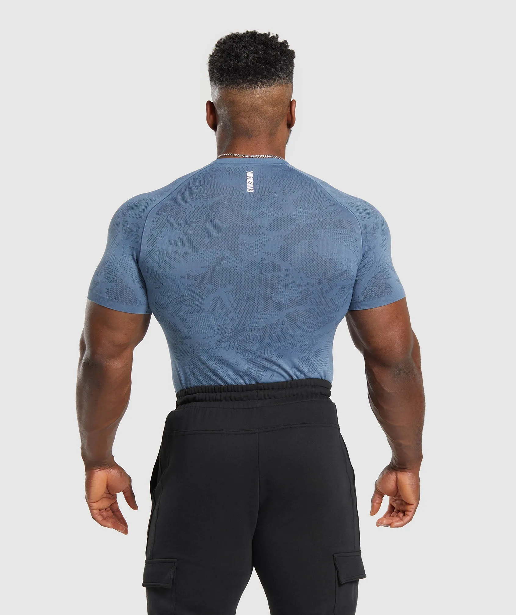 Gymshark Geo Seamless T-Shirt - Faded Blue/Titanium Blue sold by Gymshark product image thumbnail 2