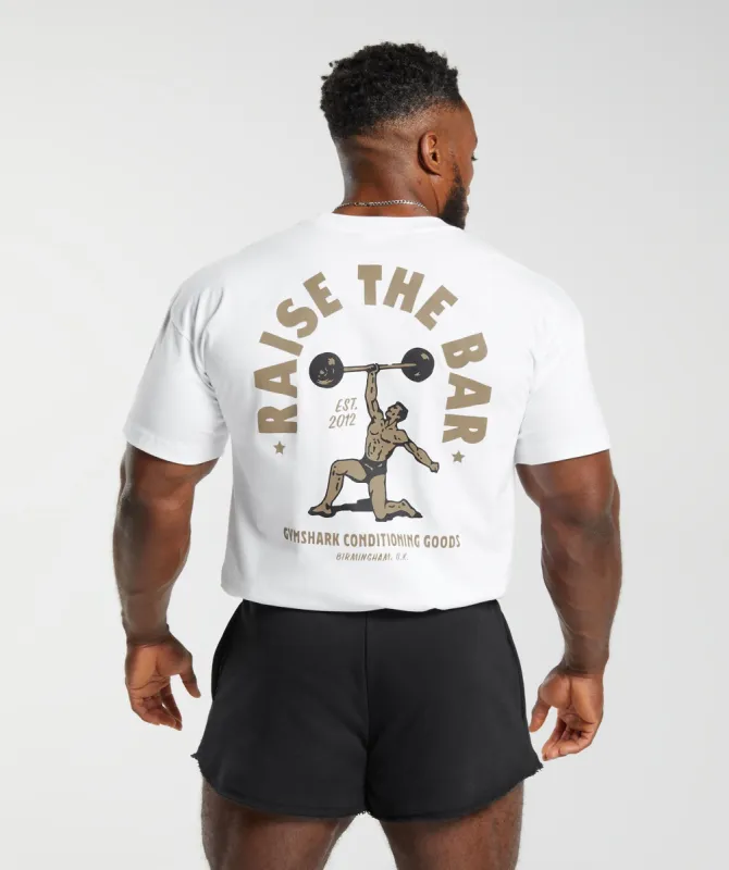 Gymshark Raise the Bar T-Shirt - White sold by Gymshark
