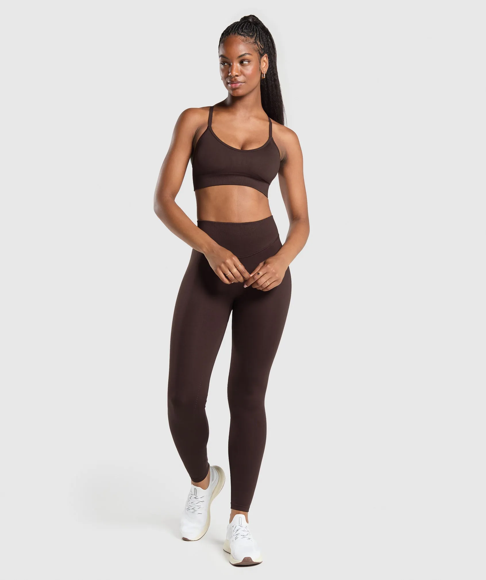 Gymshark Sweat Seamless Leggings - Heritage Brown sold by Gymshark product image thumbnail 4