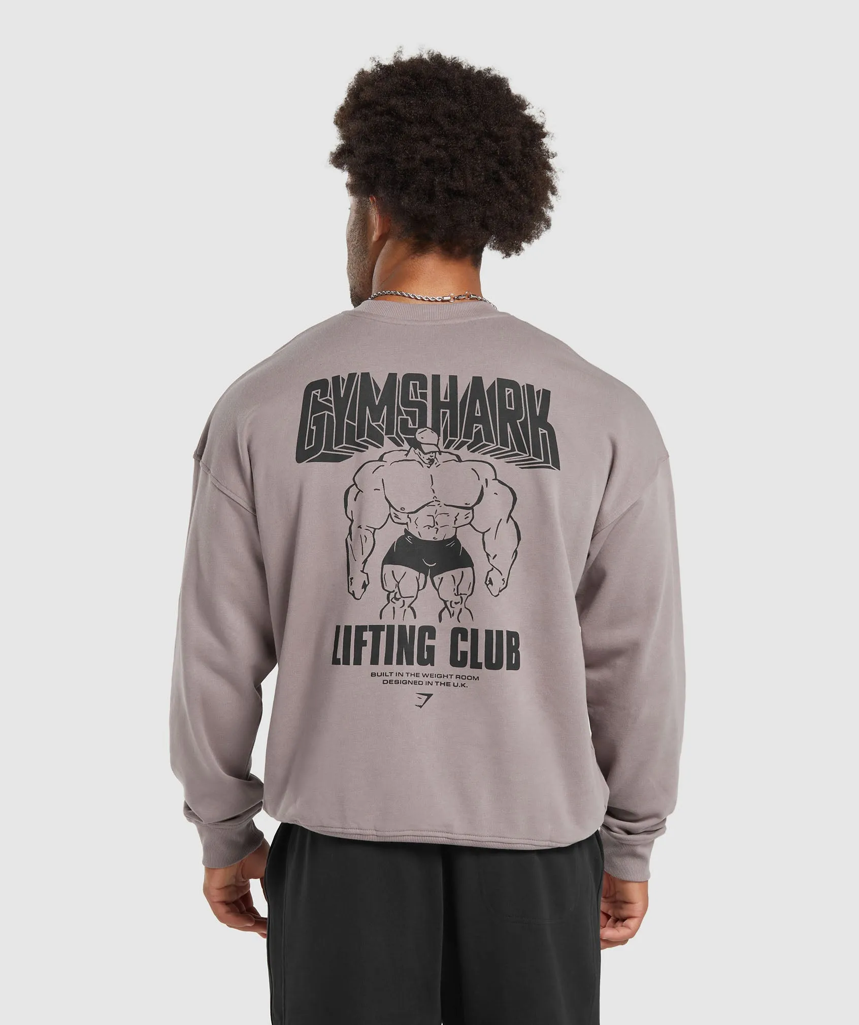 Gymshark Cartoon Lifting Crew - Washed Mauve sold by Gymshark