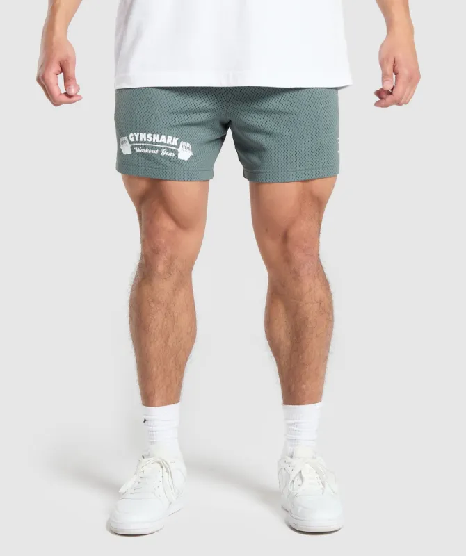 Gymshark Workout Gear Mesh 5" Shorts - Cargo Teal sold by Gymshark