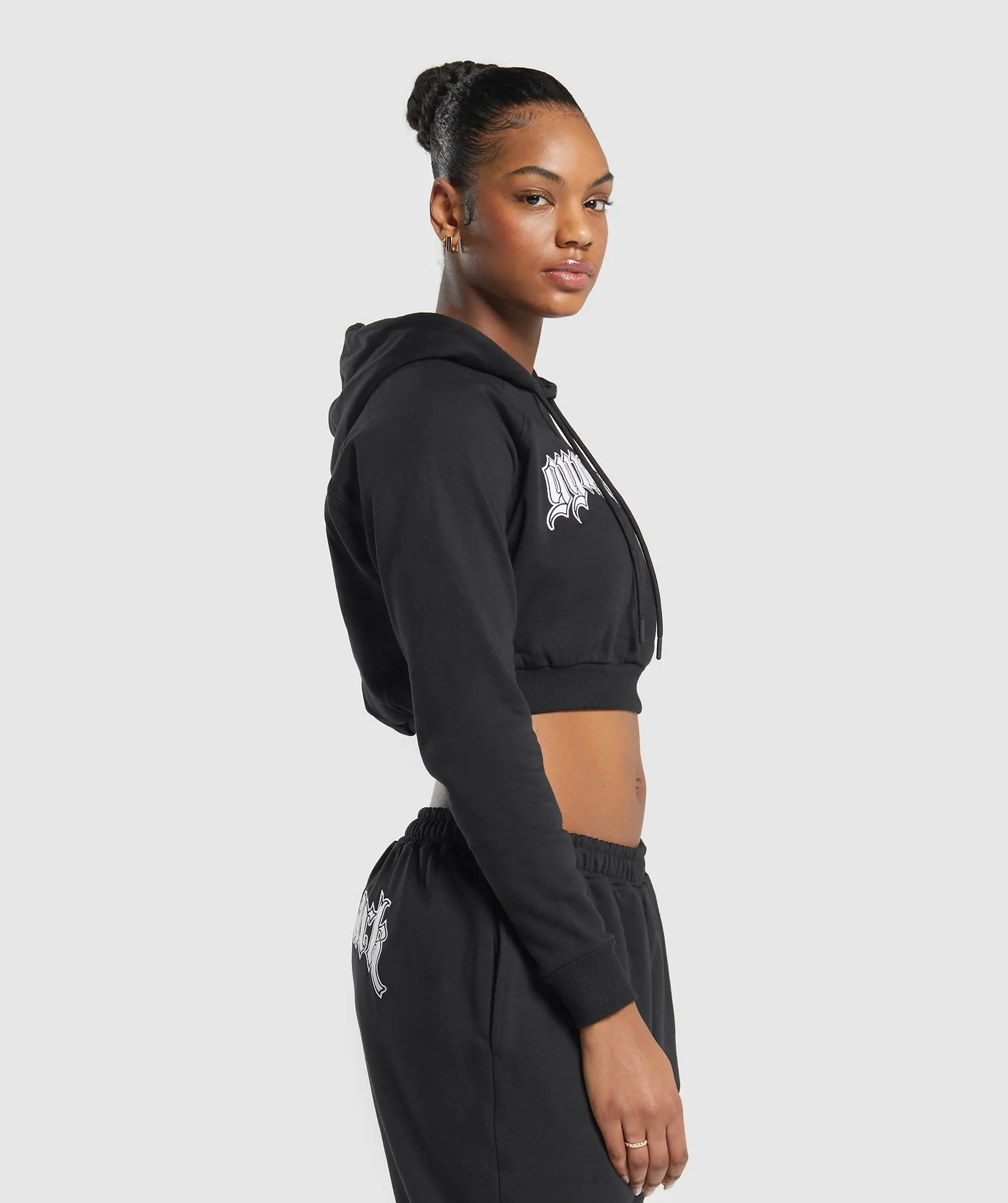 Gymshark Heavy Flex Cropped Hoodie - Black sold by Gymshark product image thumbnail 3