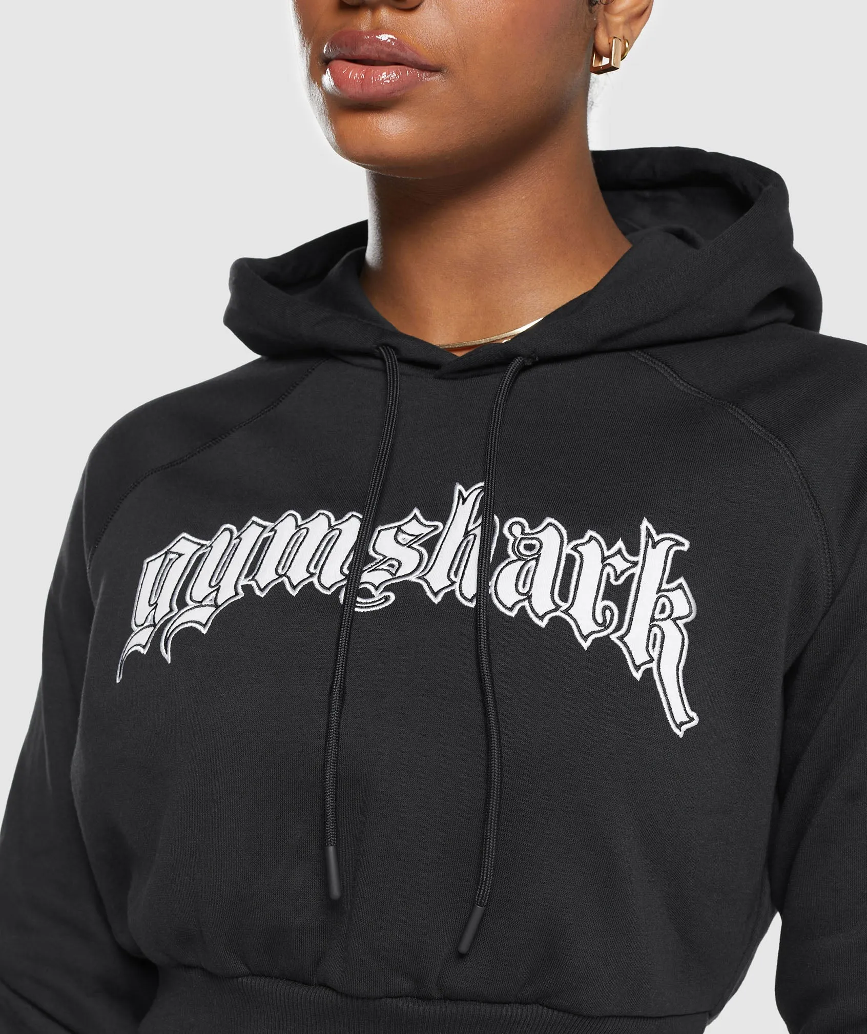 Gymshark Heavy Flex Cropped Hoodie - Black sold by Gymshark product image thumbnail 5