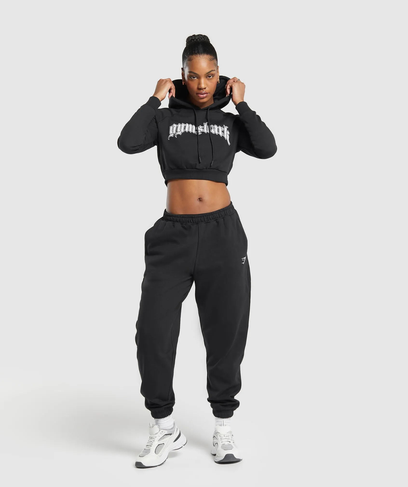 Gymshark Heavy Flex Cropped Hoodie - Black sold by Gymshark product image thumbnail 4