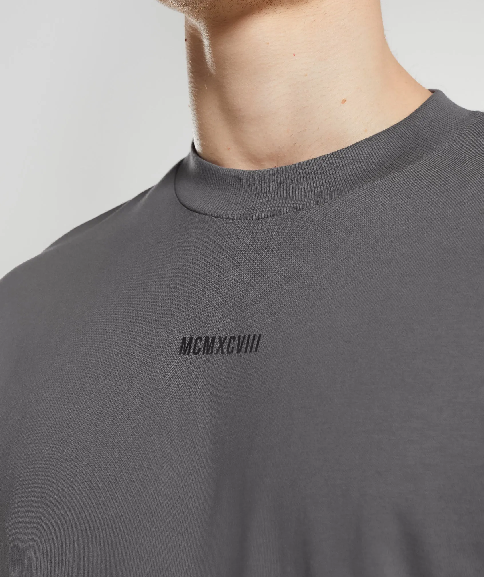 GS x David Laid Oversized Long Sleeve T-Shirt - Wolf Grey sold by Gymshark product image thumbnail 3