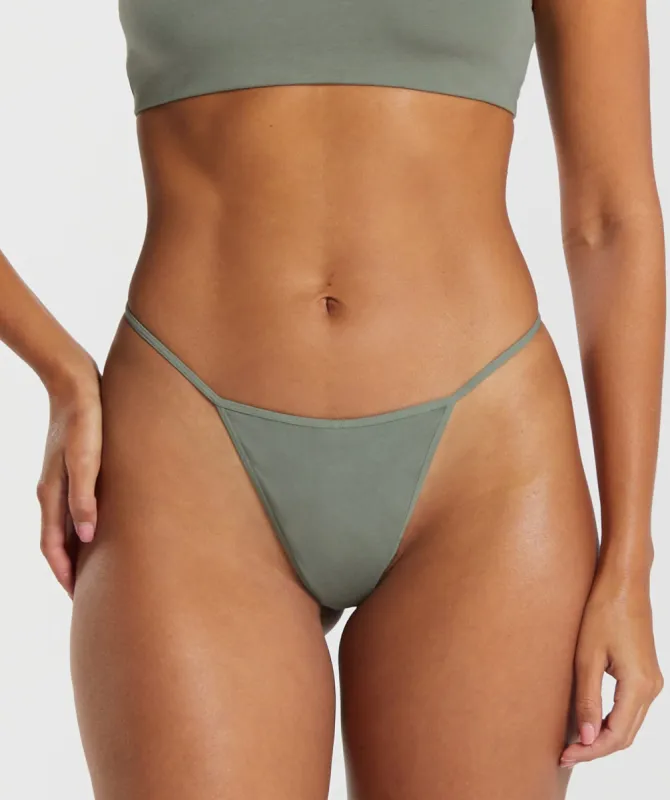 Gymshark Cotton G-String - Unit Green sold by Gymshark