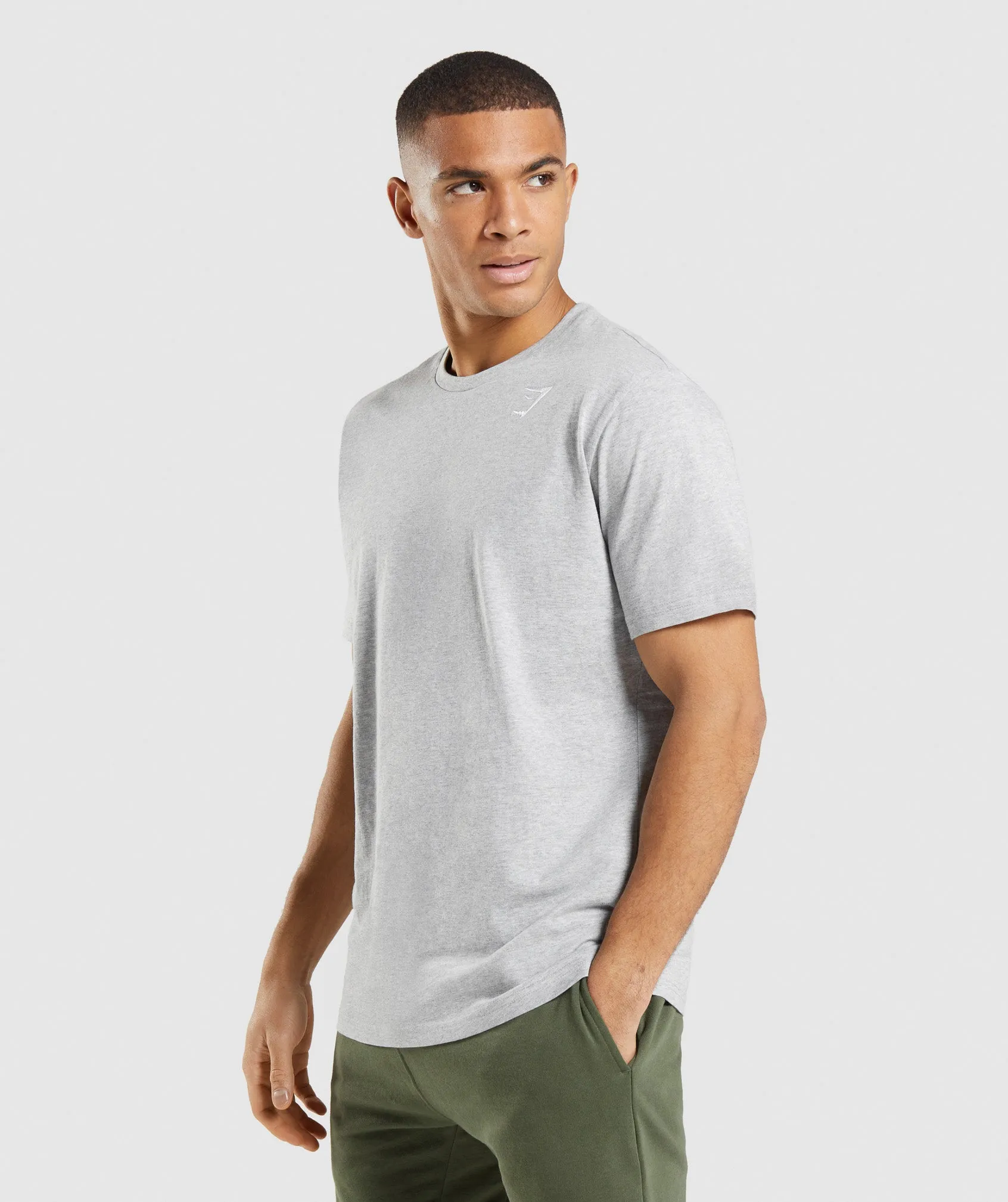 Gymshark Crest T-Shirt - Light Grey Marl sold by Gymshark product image thumbnail 3