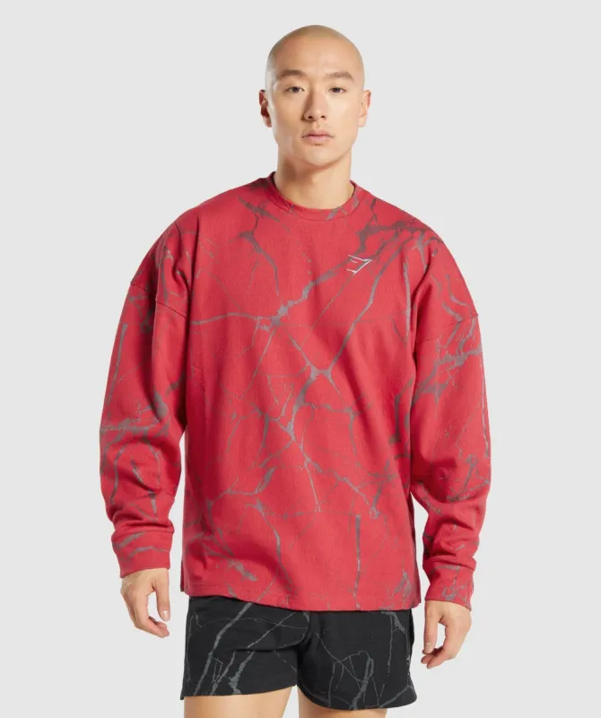 Gymshark Power Crew - Red Print sold by Gymshark