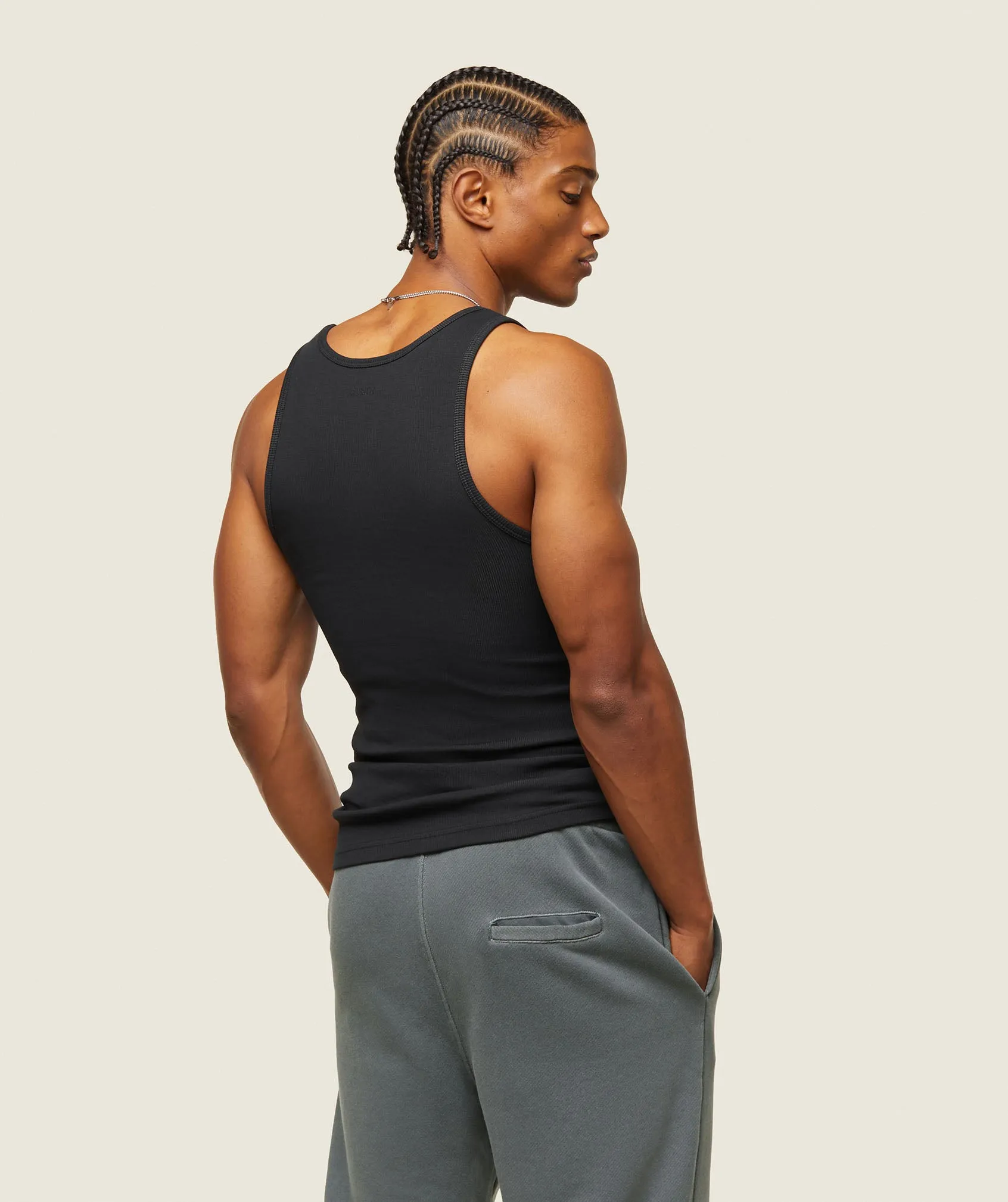 Gymshark everywear Ribbed Tank - Black sold by Gymshark product image thumbnail 3