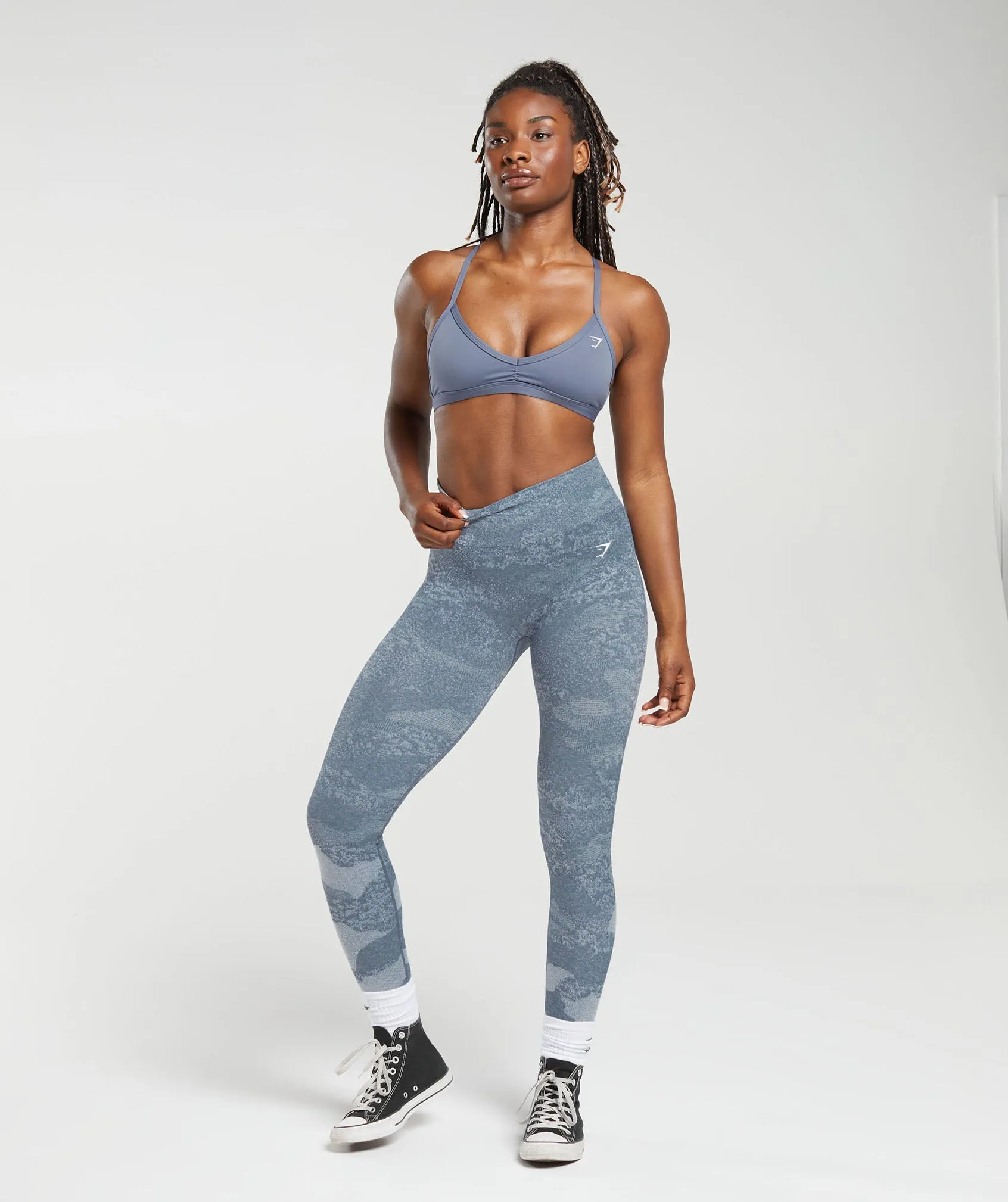 Gymshark Adapt Camo Seamless Leggings - Lava | River Stone Grey/Evening Blue sold by Gymshark product image thumbnail 4